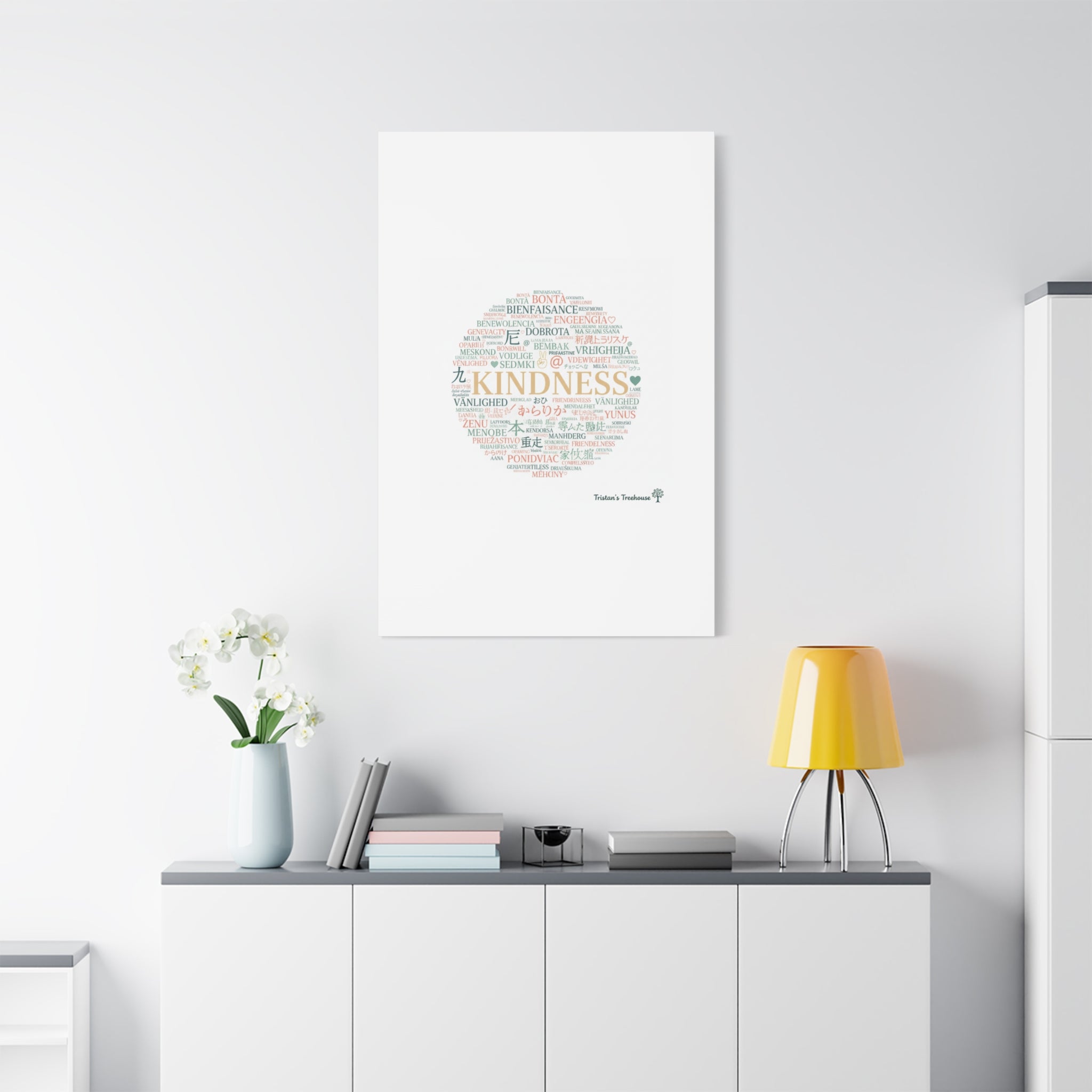 Kindness Word Cloud Canvas | Fresh Start Minimalist Wall Art