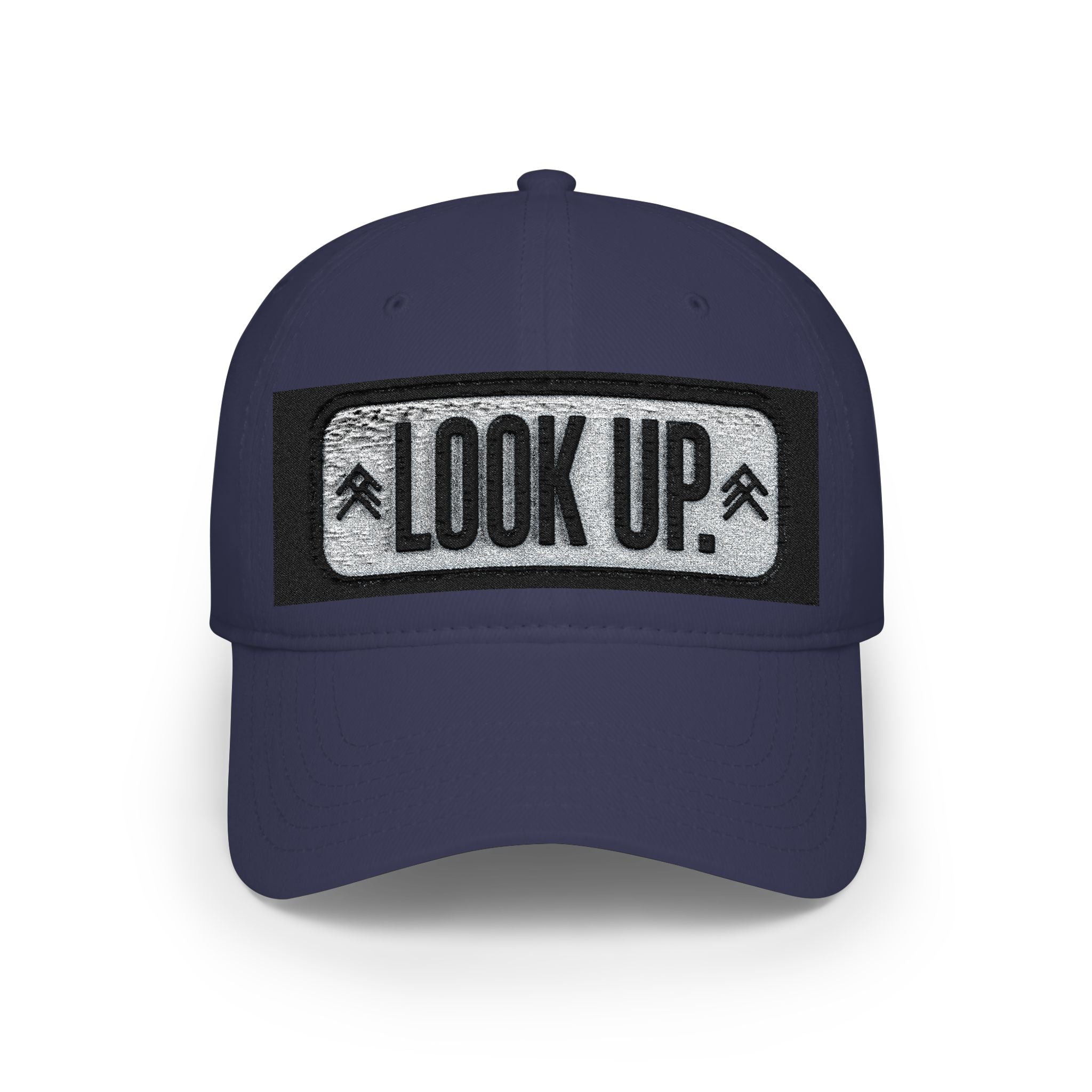 LOOK UP Patch Baseball Cap — Motivational Low-Profile Red Hat