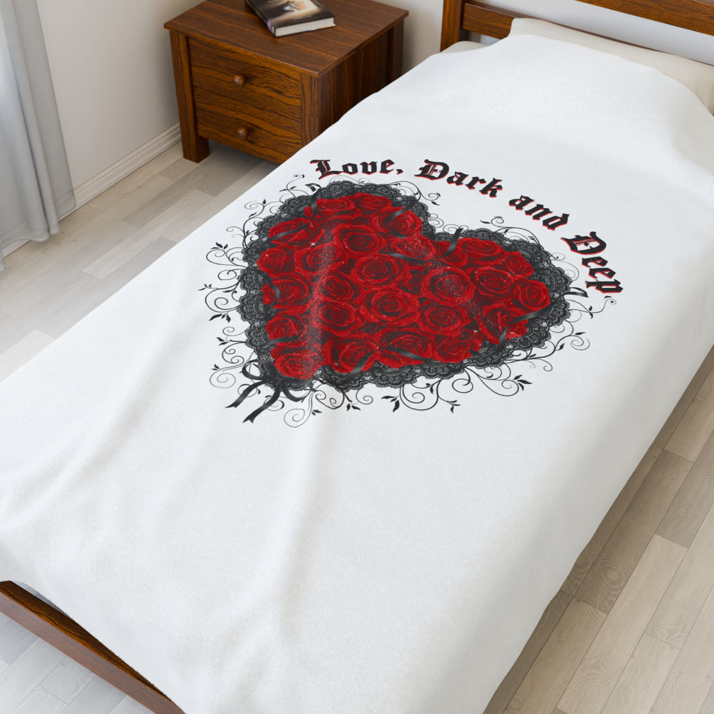 Love, Dark and Deep Heart Plush Blanket | gothic romance, 80s new romantic