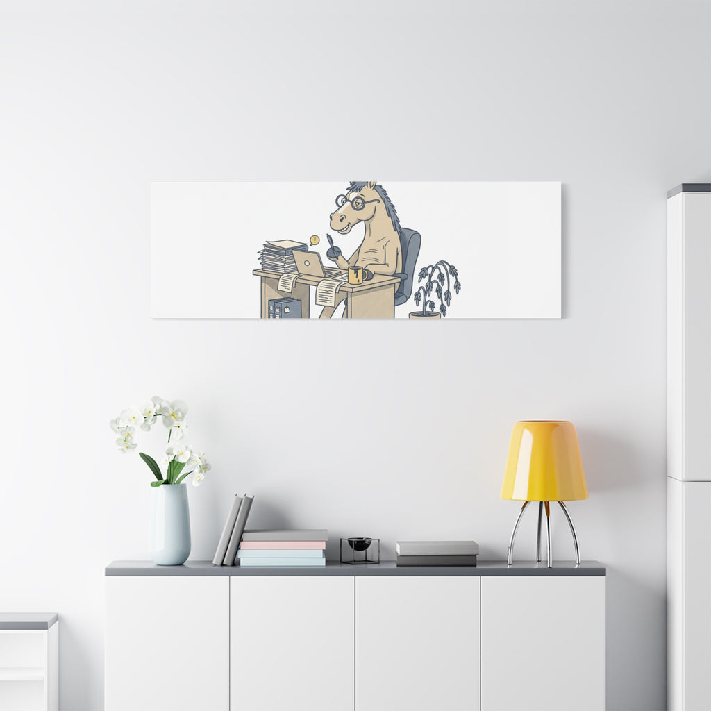 Best Desk Jockey Canvas, Workhorse Office Art | Corporate Burnout Parody