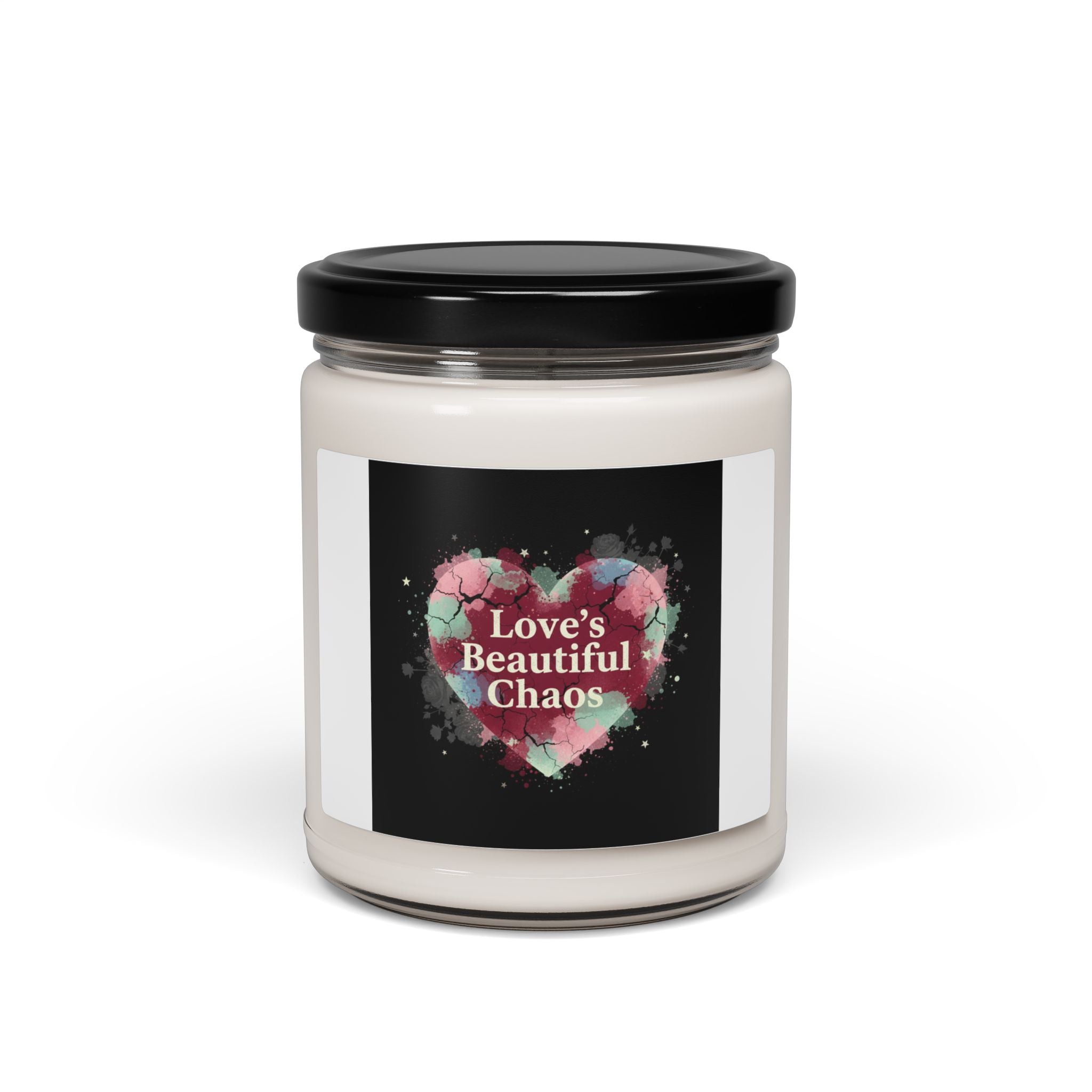 Love's Beautiful Chaos Candle | Soft Grunge Hearts, Distressed Heart Jar