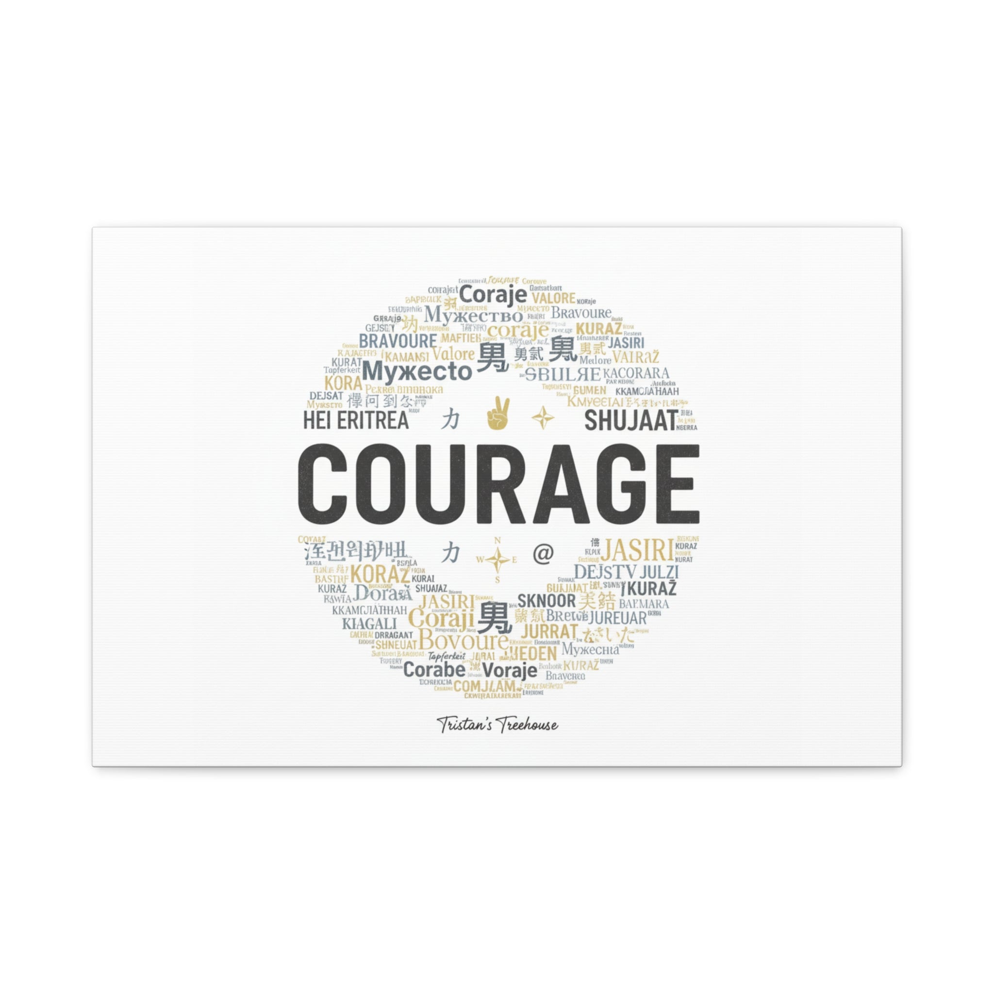 Courage Word Cloud Canvas | Fresh-Start Minimalism art print