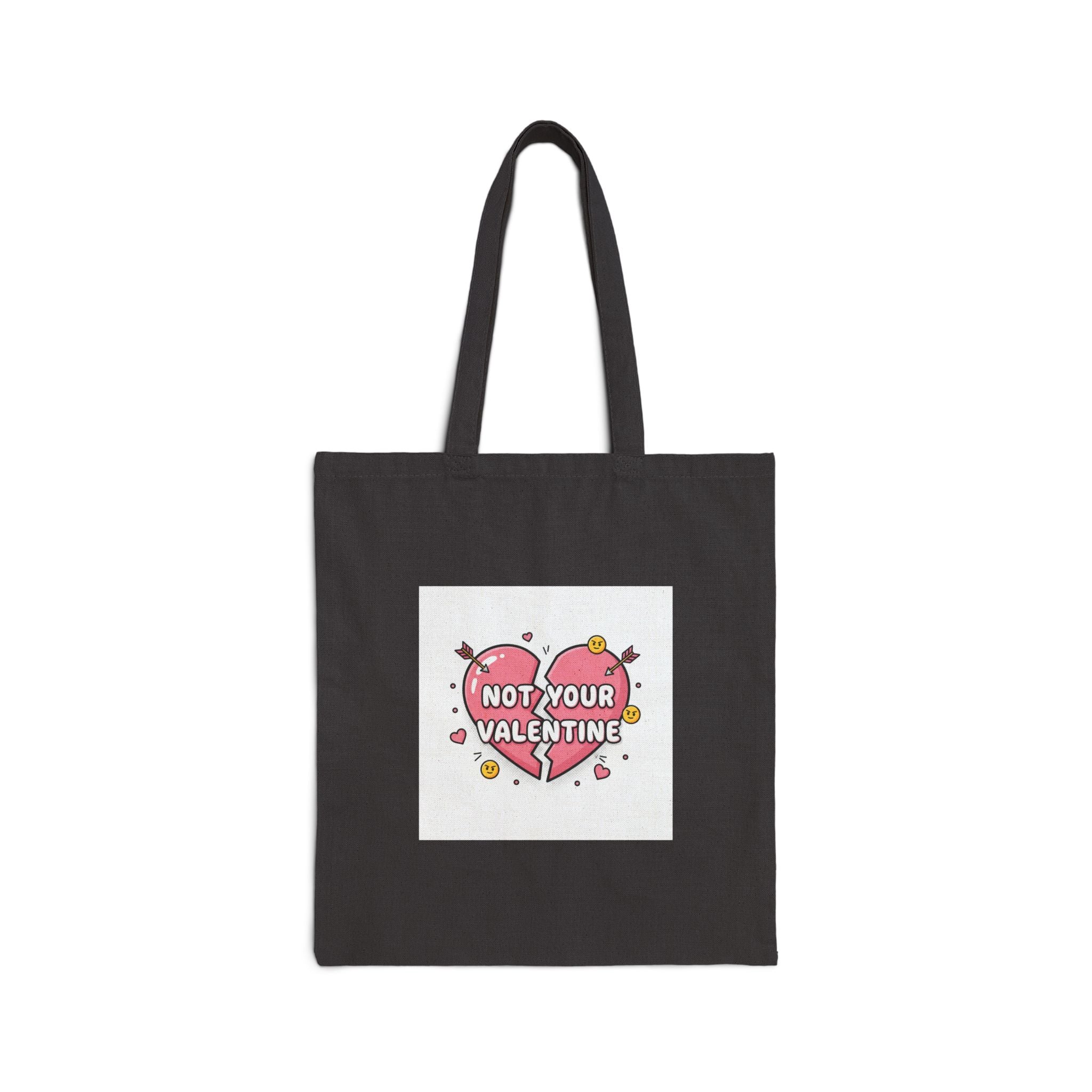 Not Your Valentine Tote, ironic valentines | sarcastic hearts cotton canvas