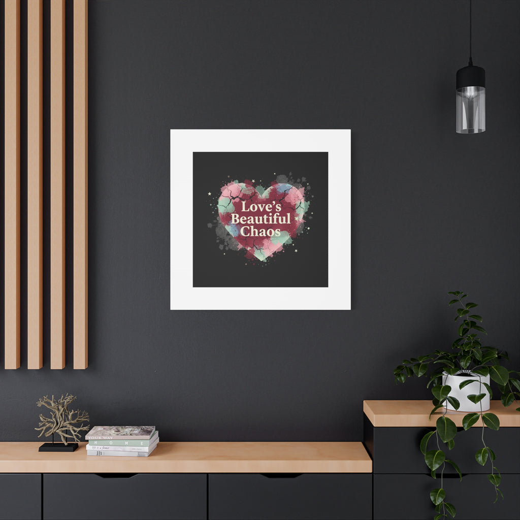 Love's Beautiful Chaos Canvas Print | Soft Grunge Hearts, Distressed Heart Art