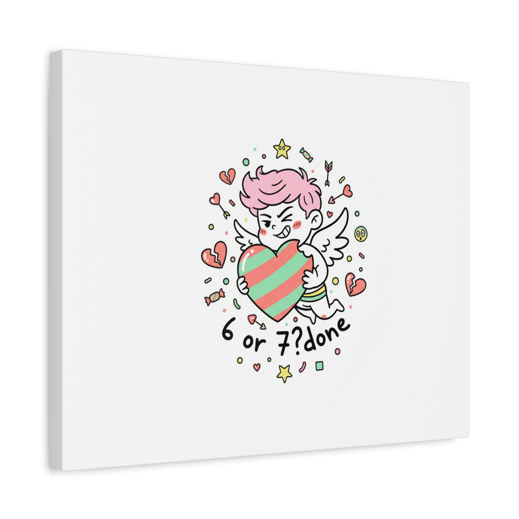 Weird Cupid heart illustration Canvas | Weird Valentine, quirky chaotic love