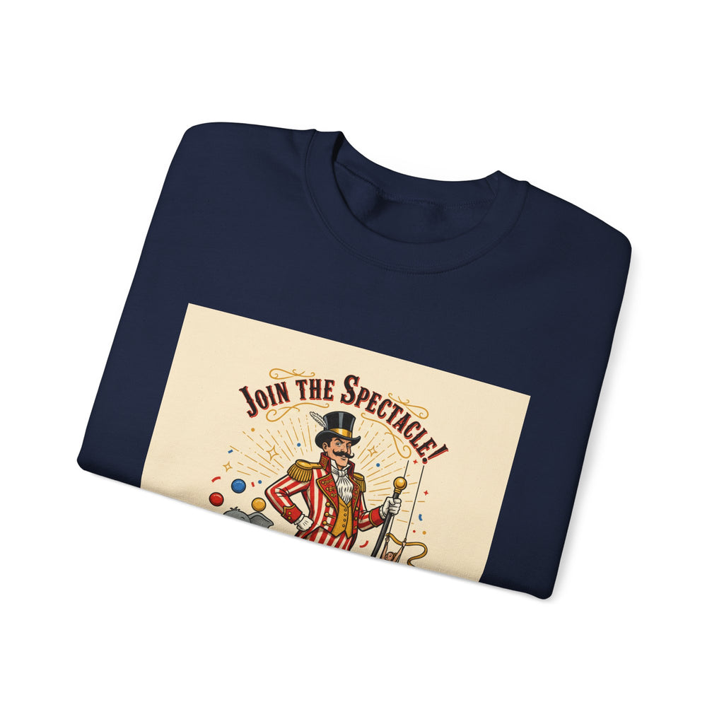 "Join the Spectacle" Vintage Circus Crewneck | Retro Ringmaster Sweatshirt