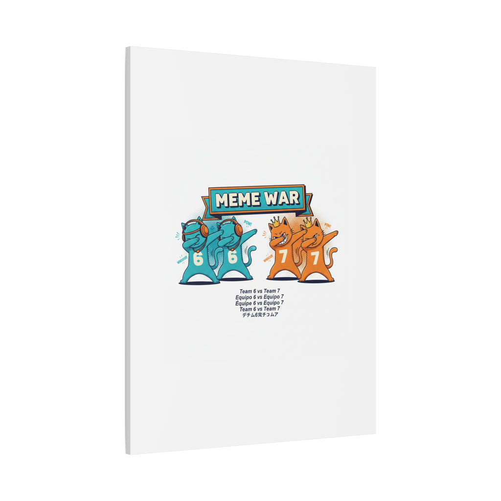 Meme War: Six vs. Seven Canvas Wall Art