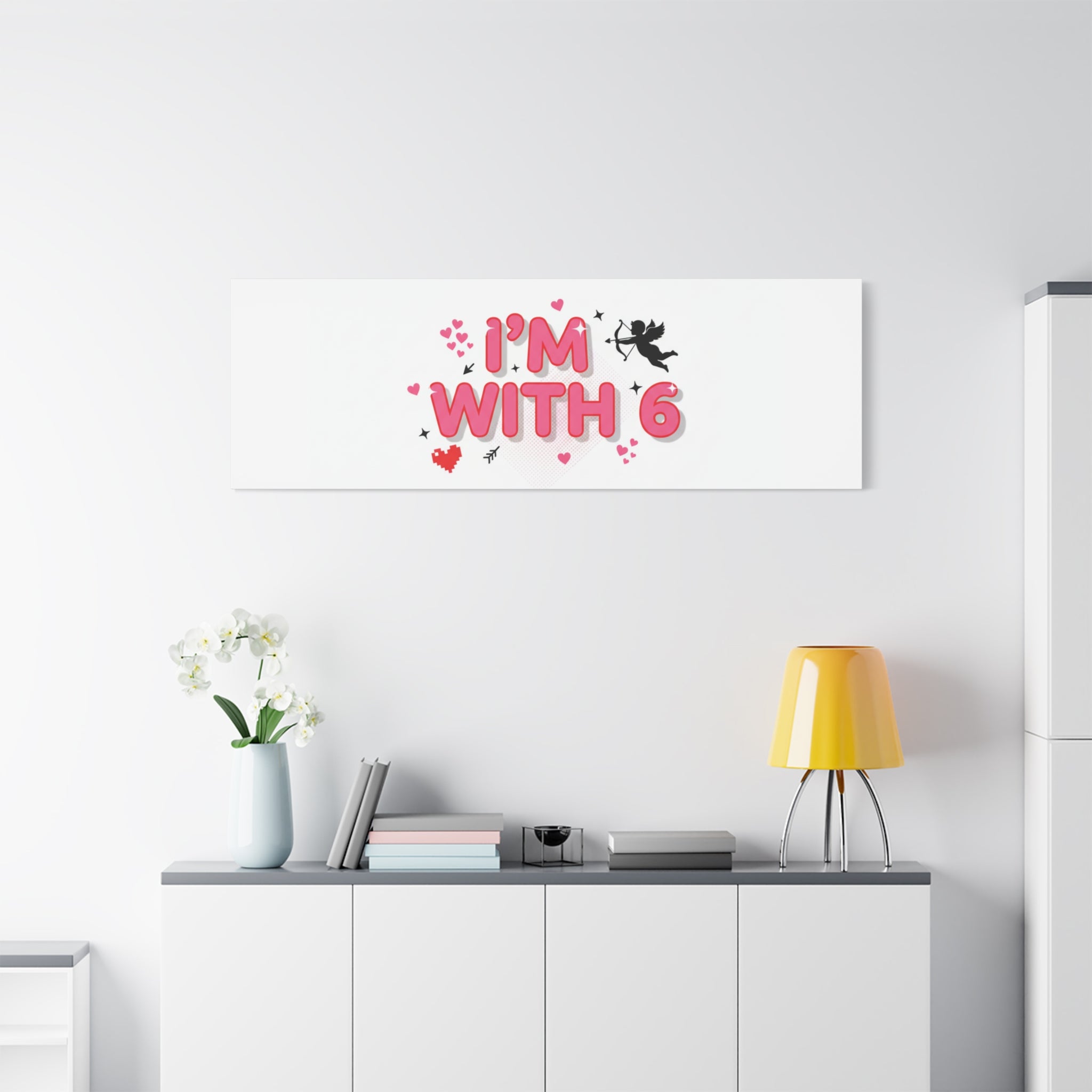Valentine's 'I with 6 for 7' Meme Matte Canvas Art