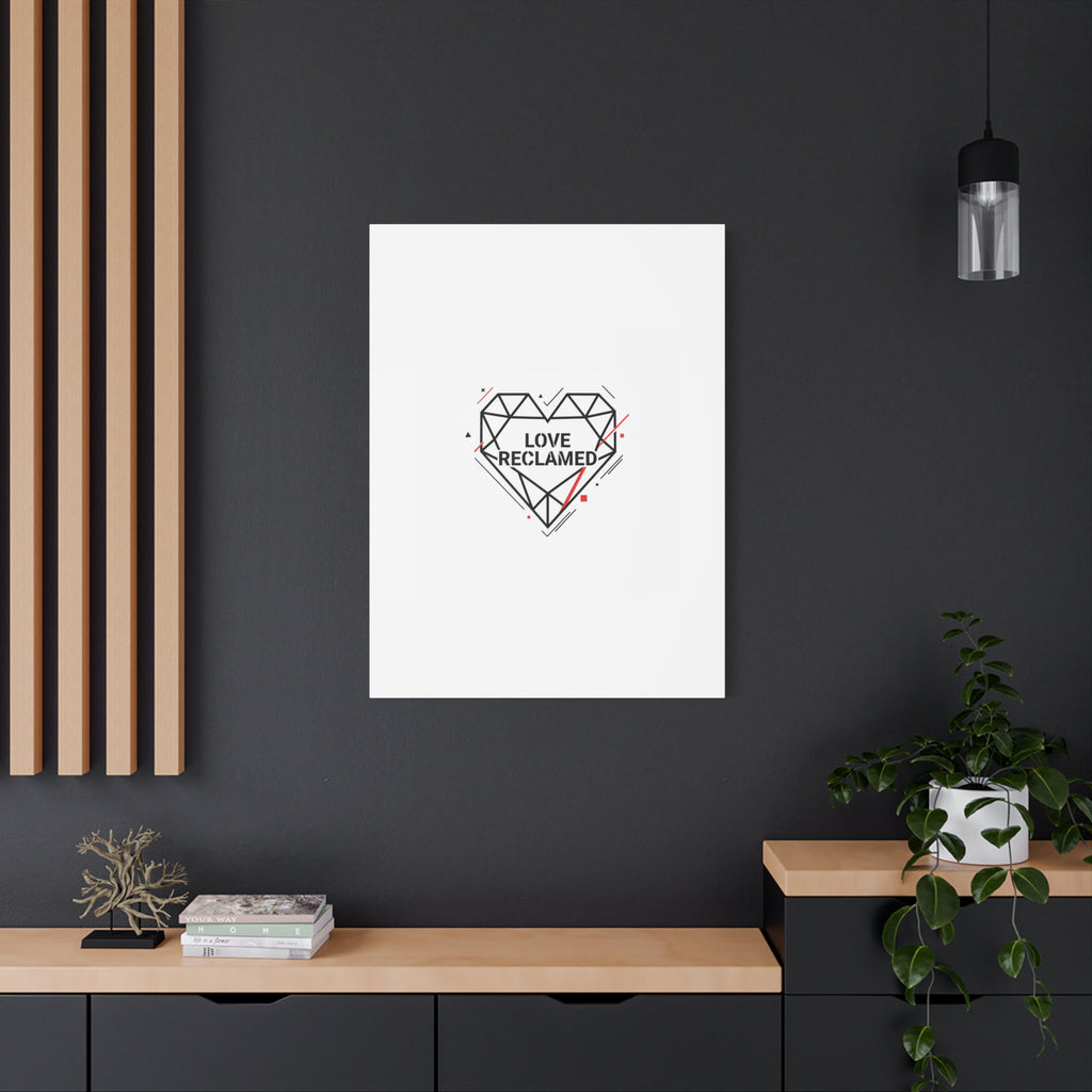 Love Reclaimed Canvas | modern heart design, minimalist love icon