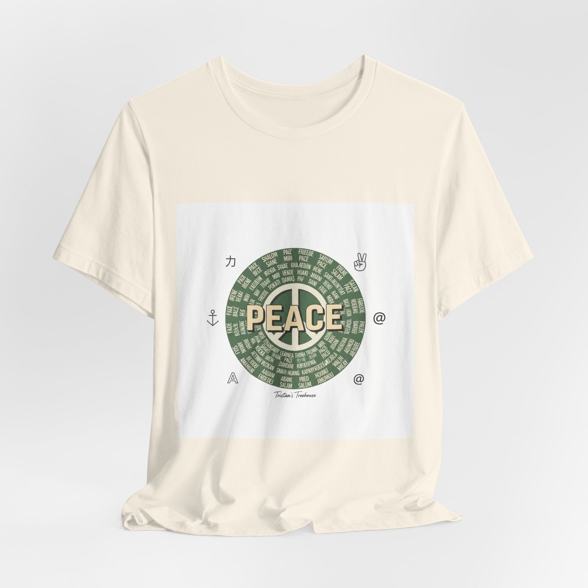 Handwritten Peace Doodle Tee | sketch aesthetic, handwritten message apparel