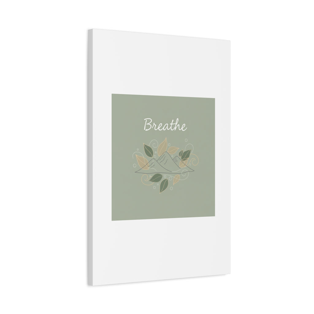 Breathe Mountain Line Canvas | Nature Symbols, Minimal Forest Wall Art