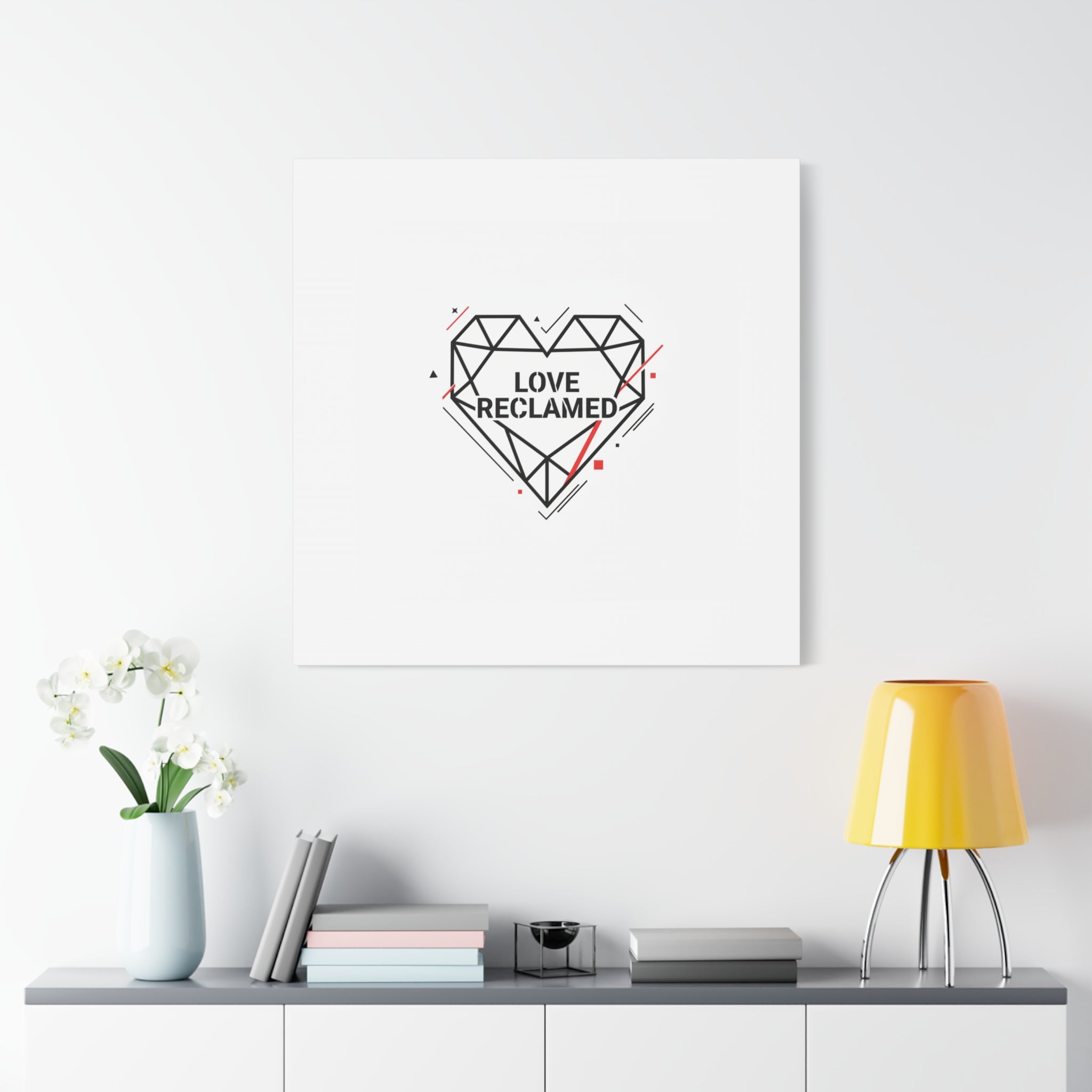 Love Reclaimed Canvas | modern heart design, minimalist love icon