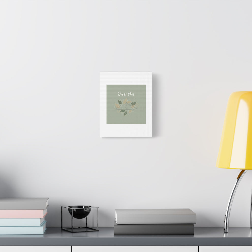 Breathe Mountain Line Canvas | Nature Symbols, Minimal Forest Wall Art