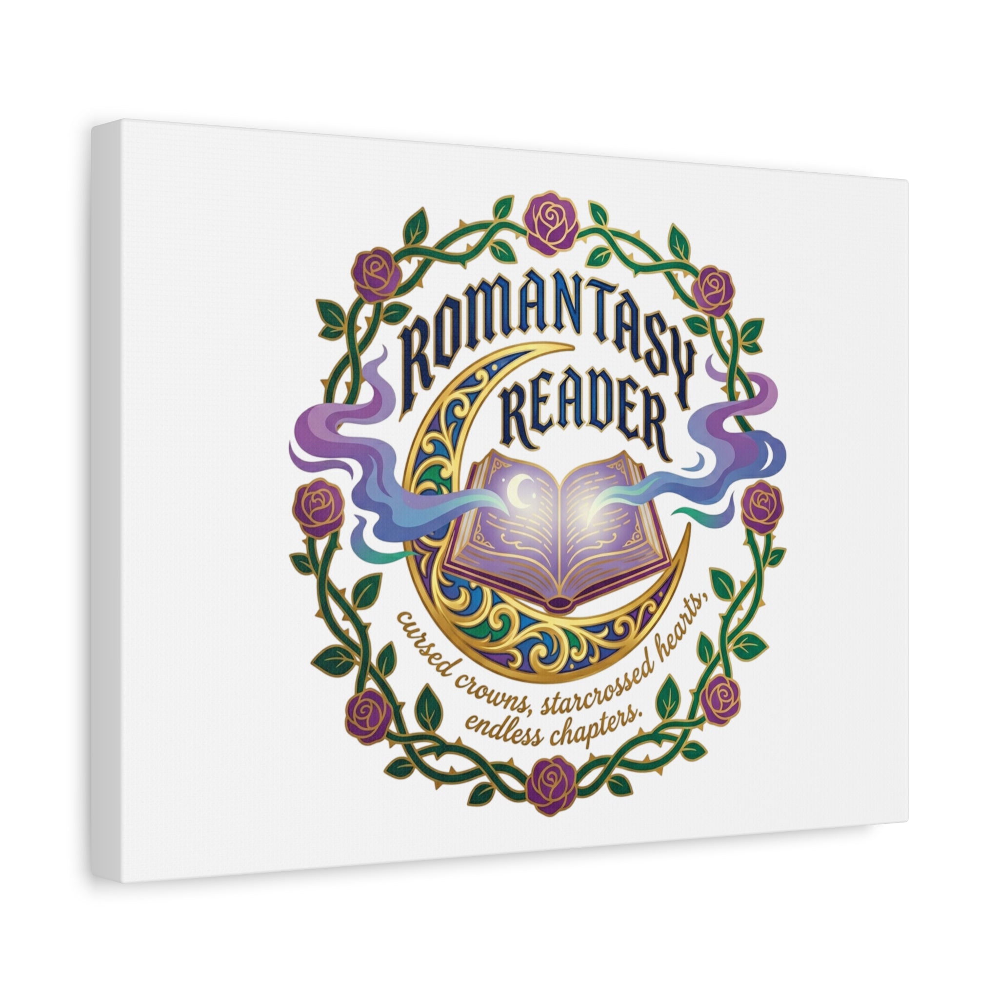 Romantasy Reader Canvas Print | enchanted bookish celestial gothic