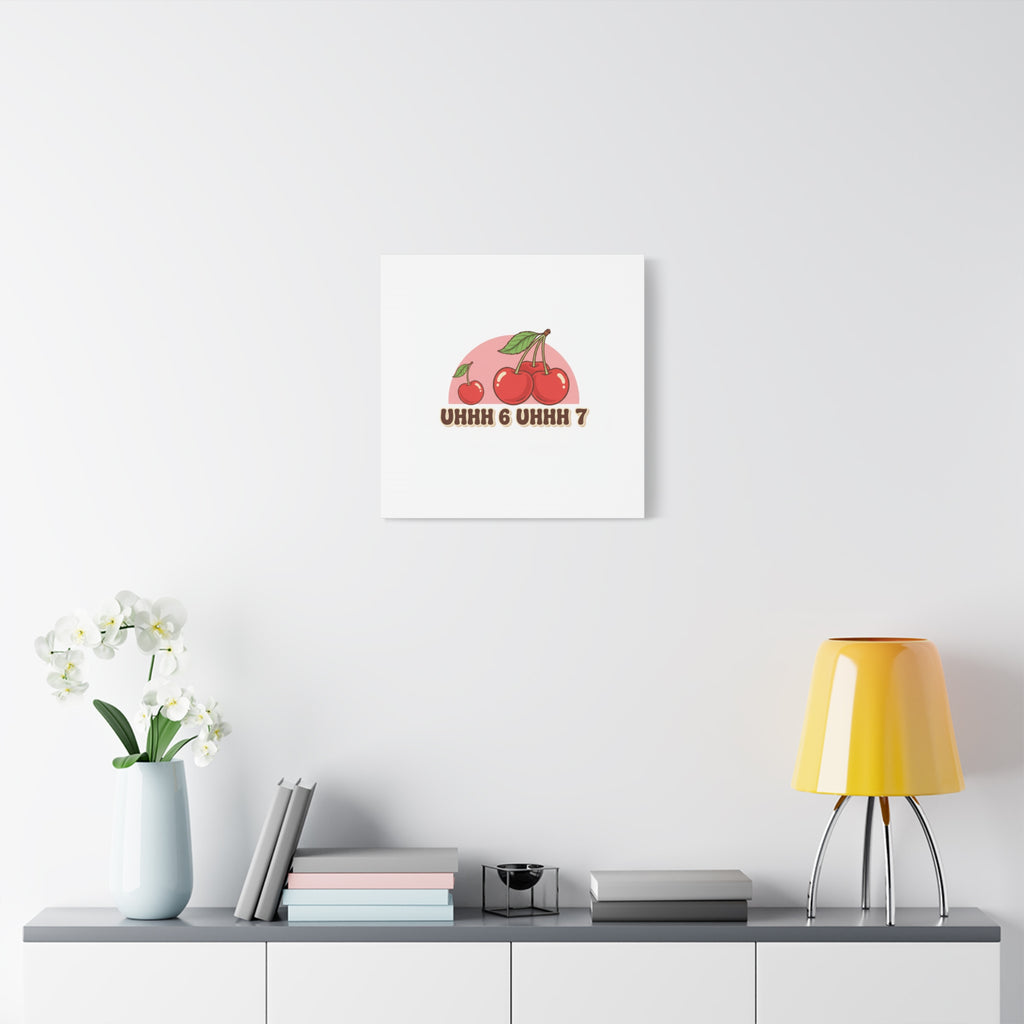 Six Severn Cherry Retro Graphic Canvas | kawaii fruit print, vintage cherry design