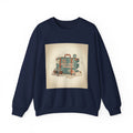 Vintage Passport Stamp Luggage Crewneck Sweatshirt | retro travel postcard, wanderlust design