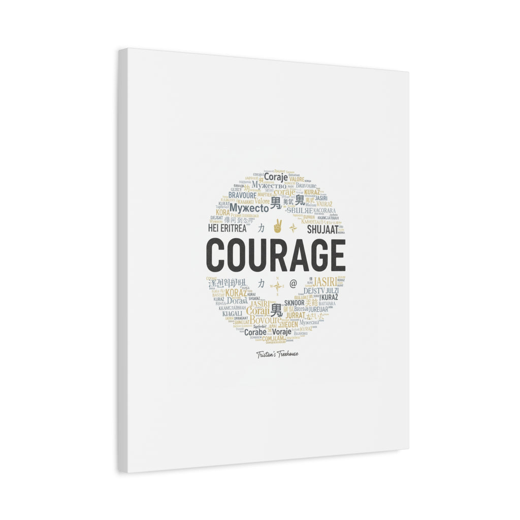 Courage Word Cloud Canvas | Fresh-Start Minimalism art print