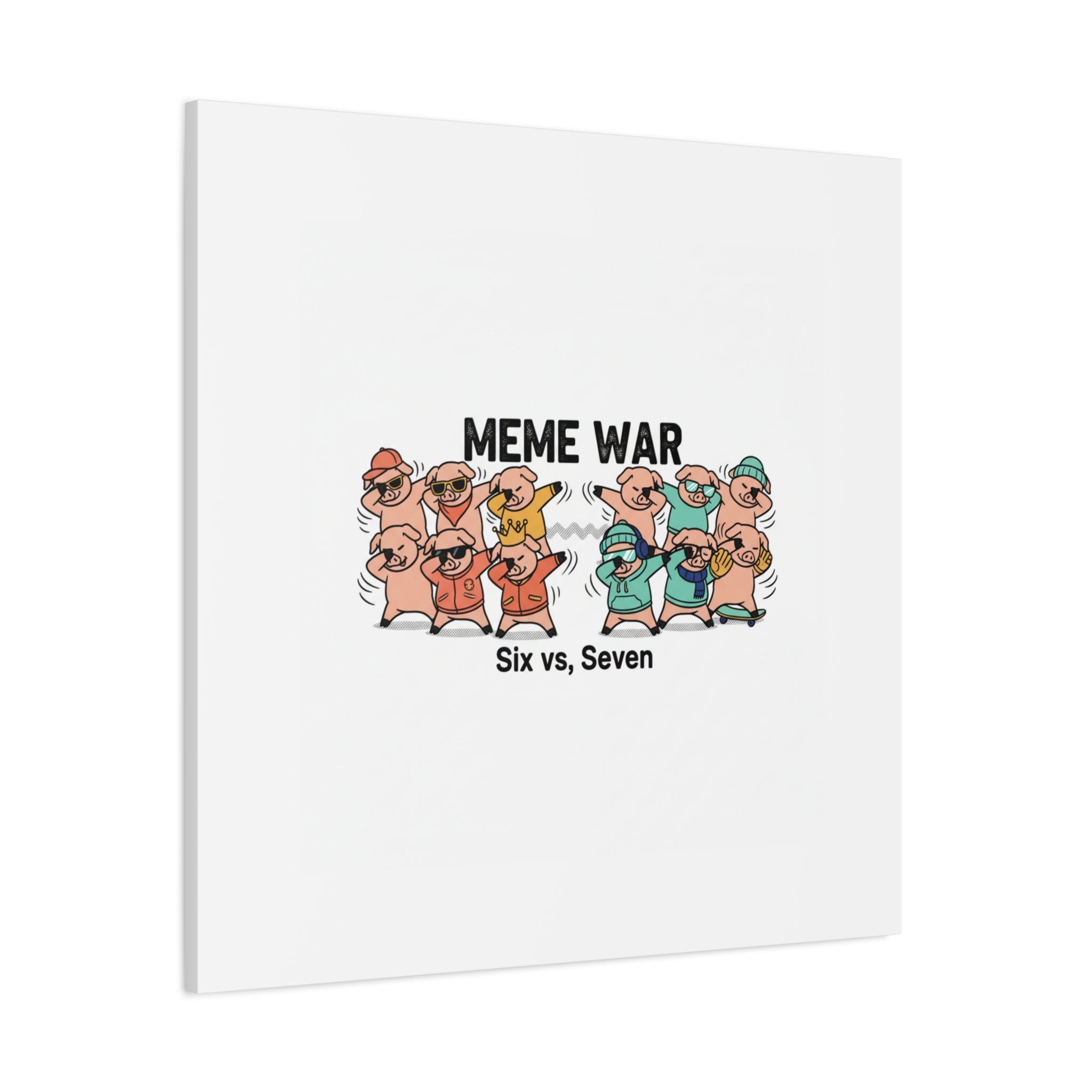 Meme War: Six vs. Seven Canvas Wall Art