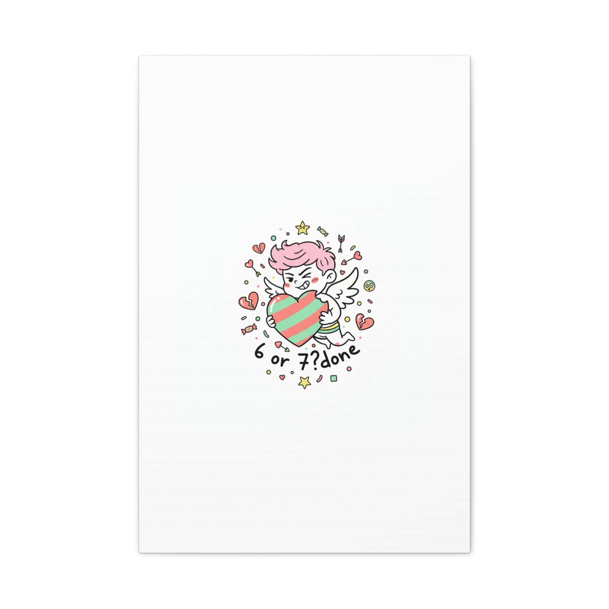 Weird Cupid heart illustration Canvas | Weird Valentine, quirky chaotic love