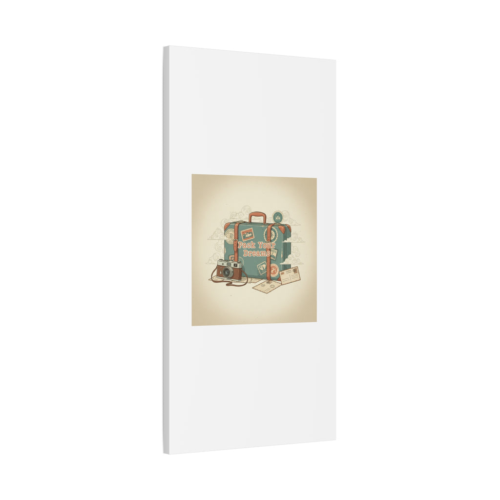 Pack Your Dreams Canvas | Retro Travel Postcard, Wanderlust Passport Stamp Art