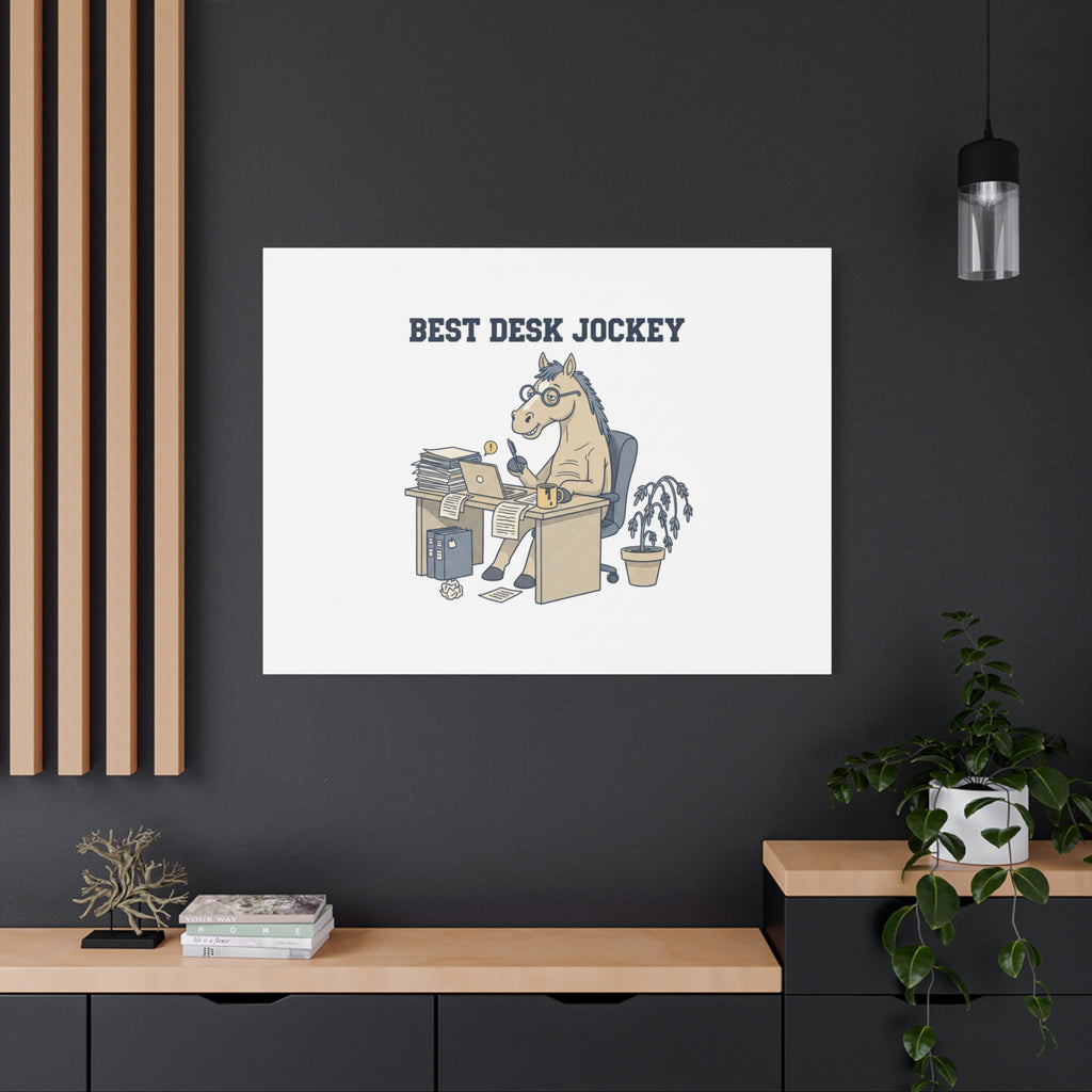 Best Desk Jockey Canvas, Workhorse Office Art | Corporate Burnout Parody