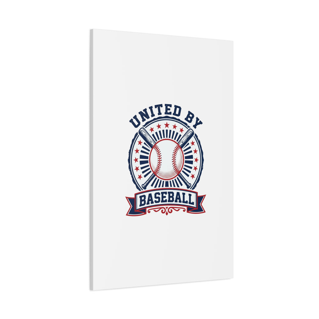 United by Baseball Canvas | Patriotic Baseball Graphic, Red White Blue Wall Art