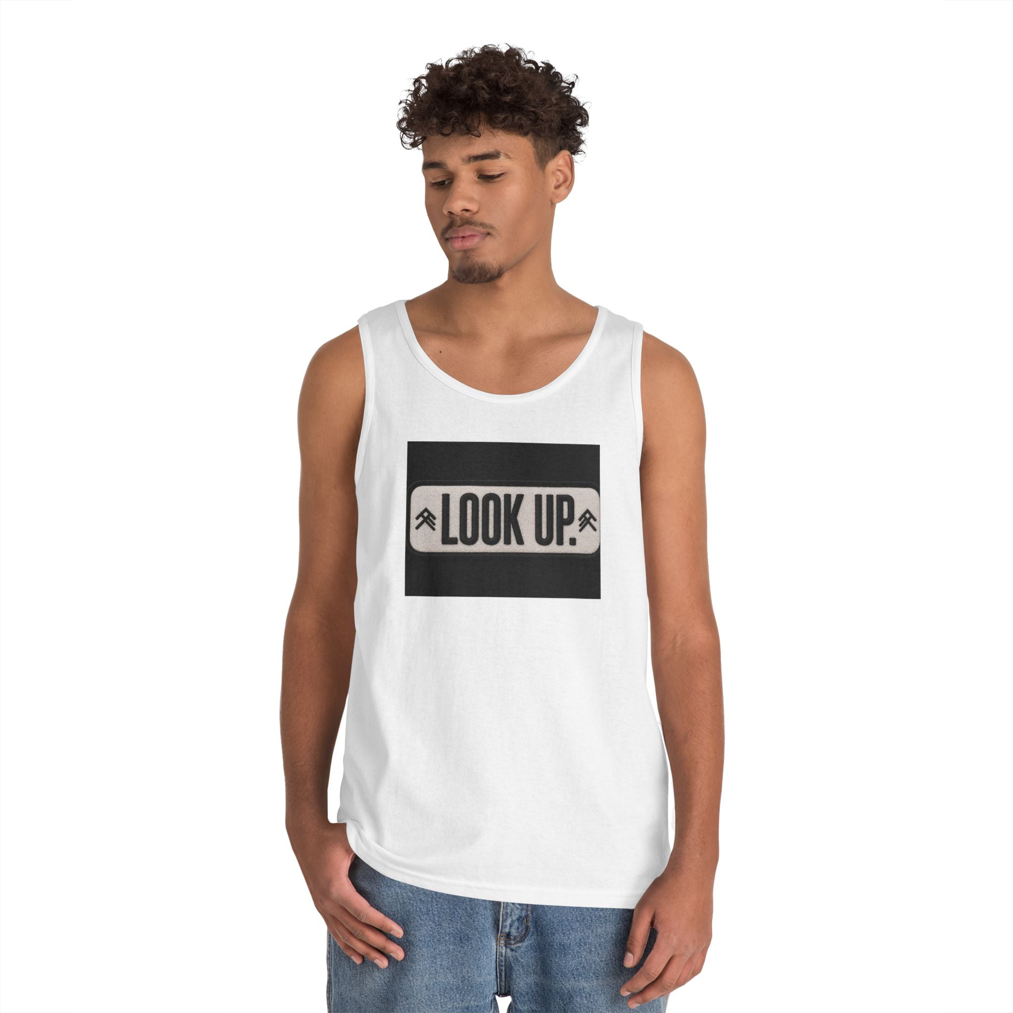 Look Up Tank Top — Inspirational Graphic Tank for Outdoors & Mindfulness