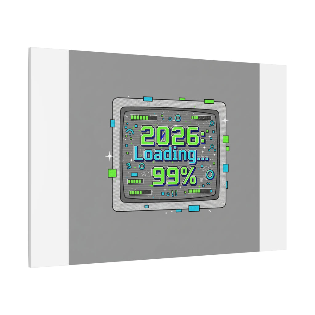 2026 Loading 99% Canvas | NYE countdown, retro system interface
