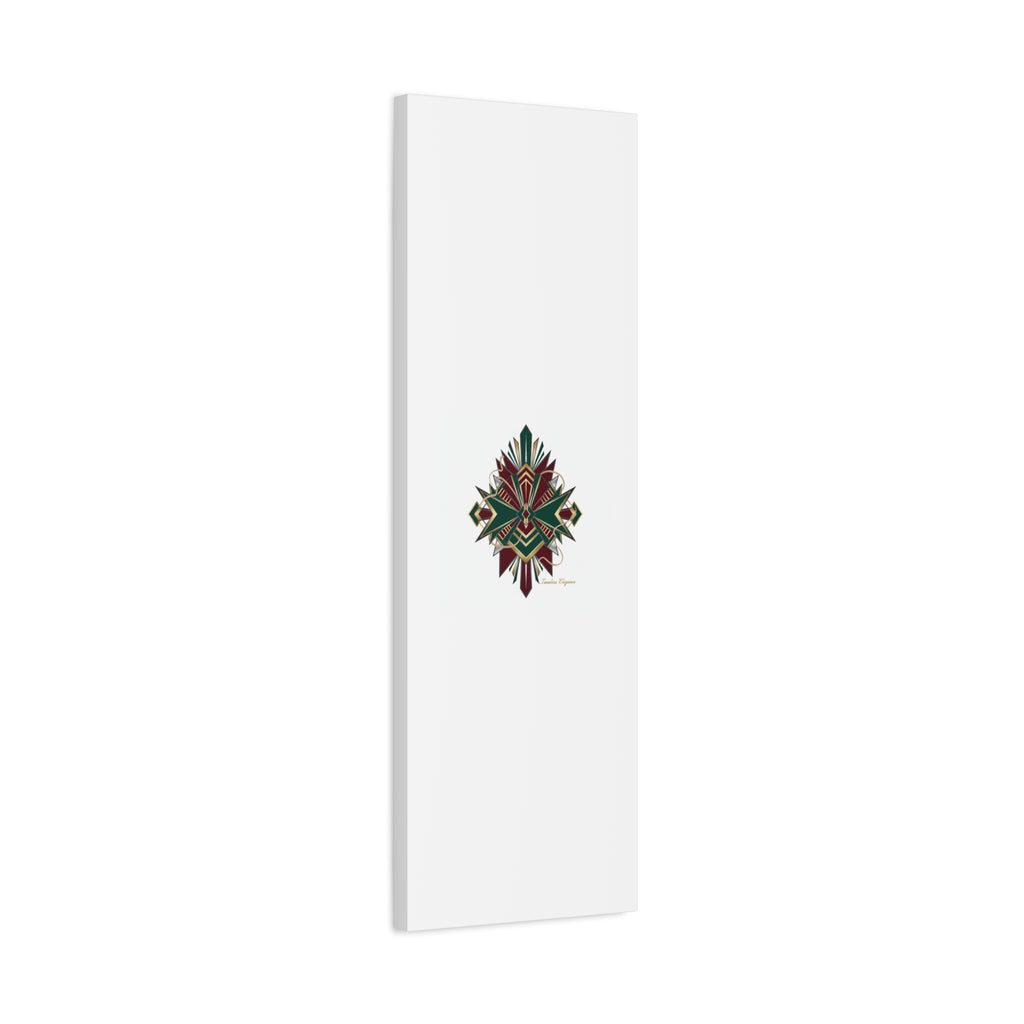 Art Deco geometric brass print Canvas | Neo-Deco chrome & gold fan motif