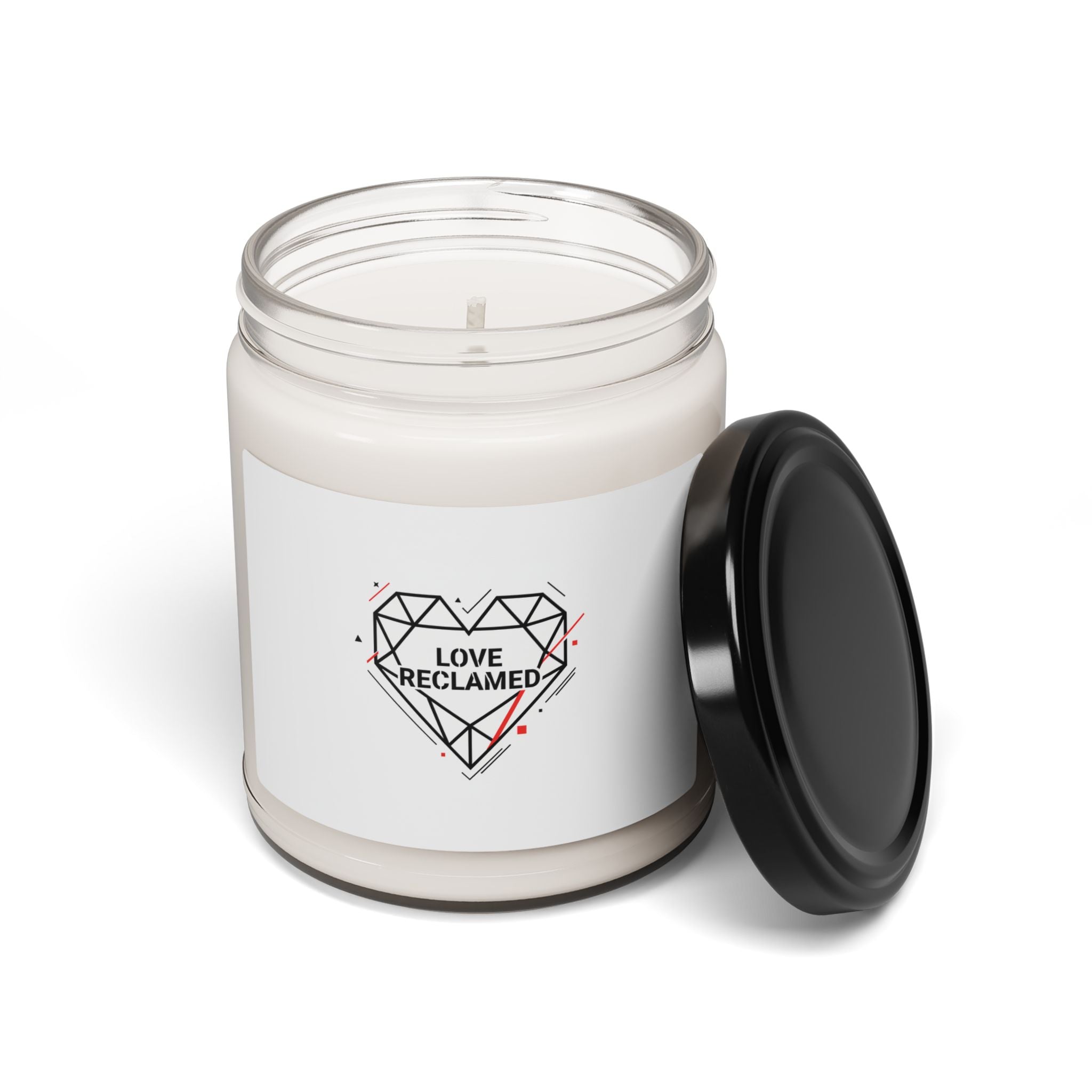Geometric Chain Heart Candle | Scented Soy Candle, Minimalist Punk Heart