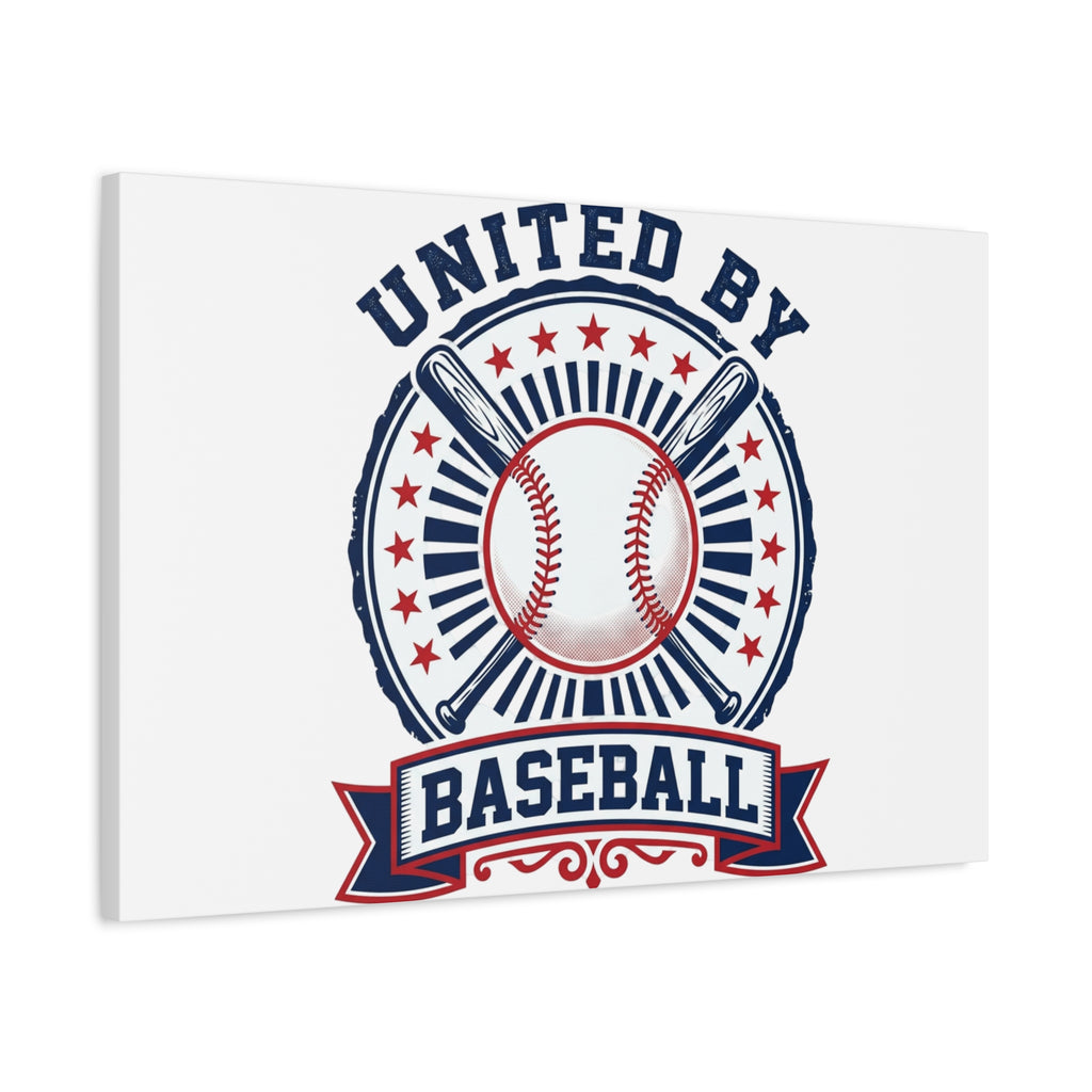 United by Baseball Canvas | Patriotic Baseball Graphic, Red White Blue Wall Art