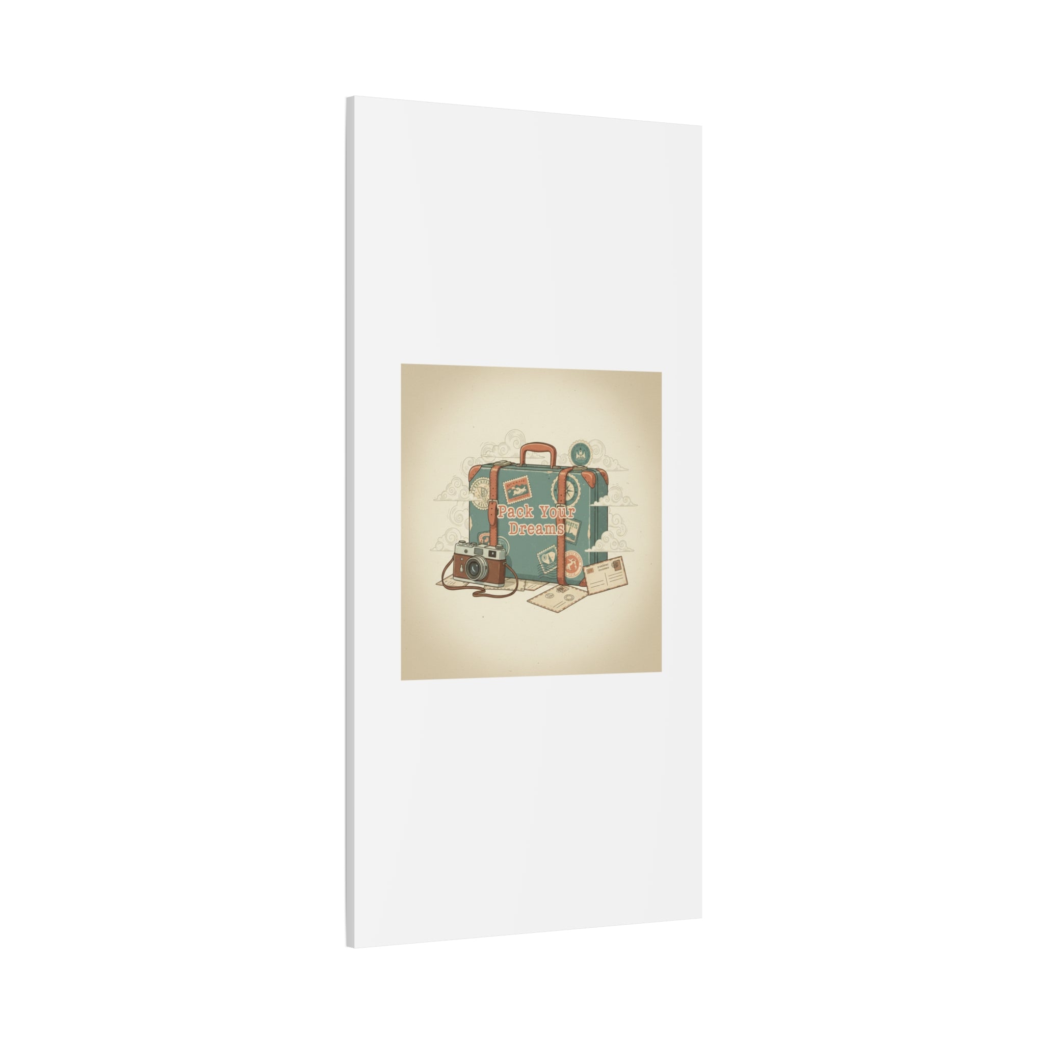 Pack Your Dreams Canvas | Retro Travel Postcard, Wanderlust Passport Stamp Art