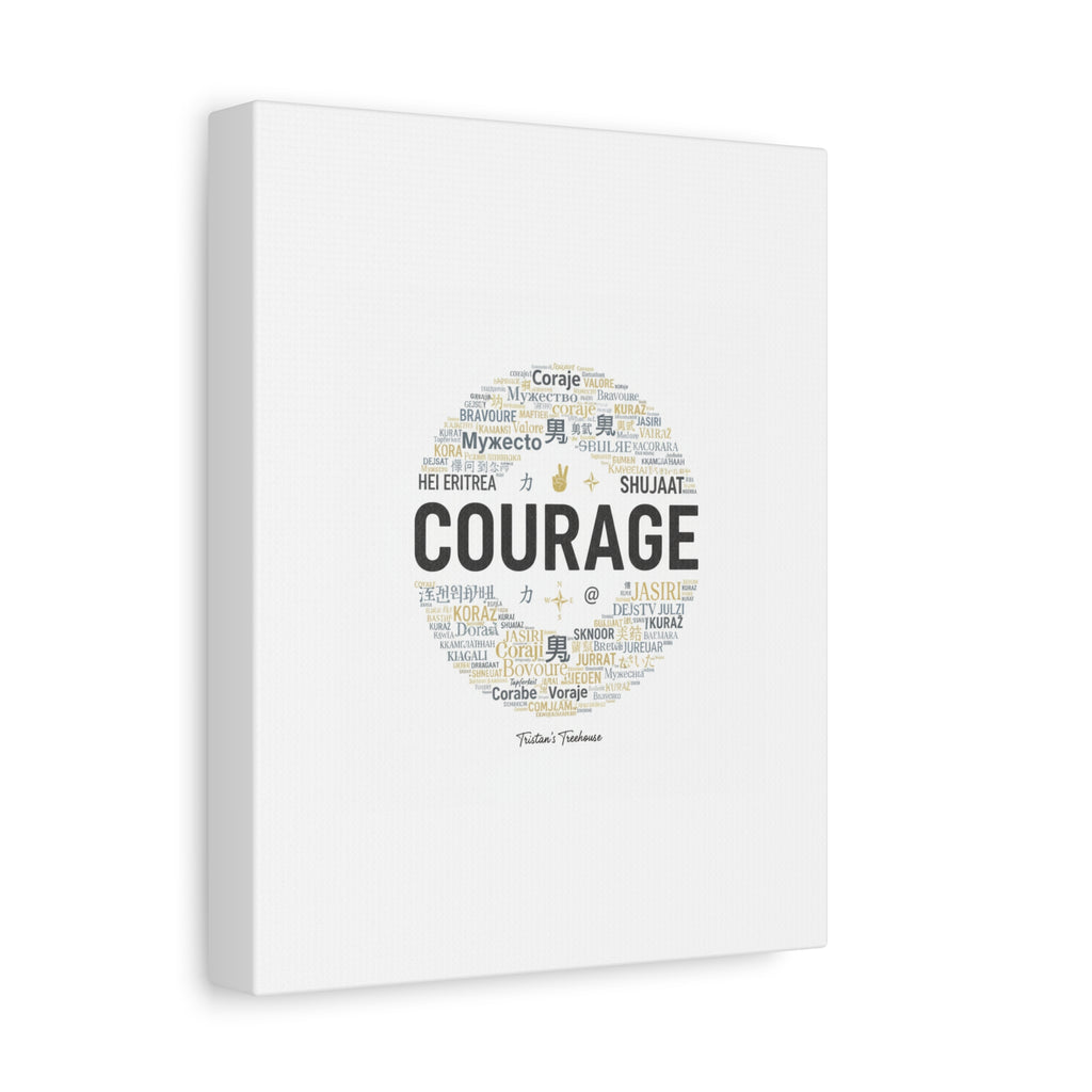 Courage Word Cloud Canvas | Fresh-Start Minimalism art print