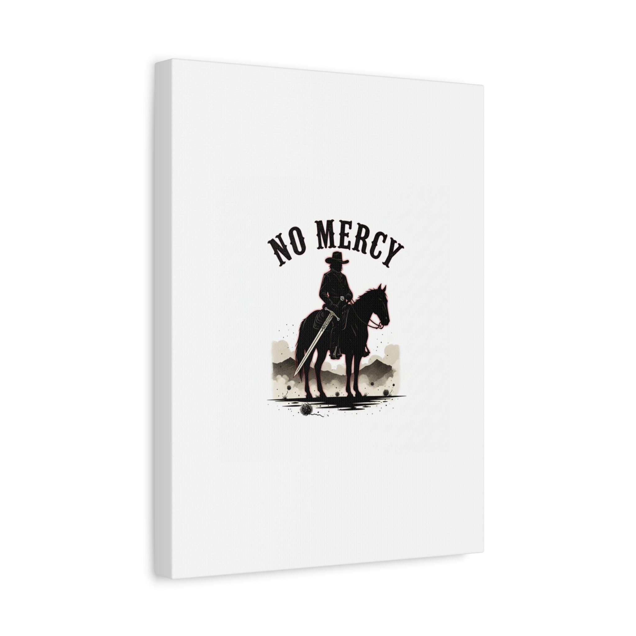 No Mercy Cowboy Skull Canvas | western skull art, gothic Americana