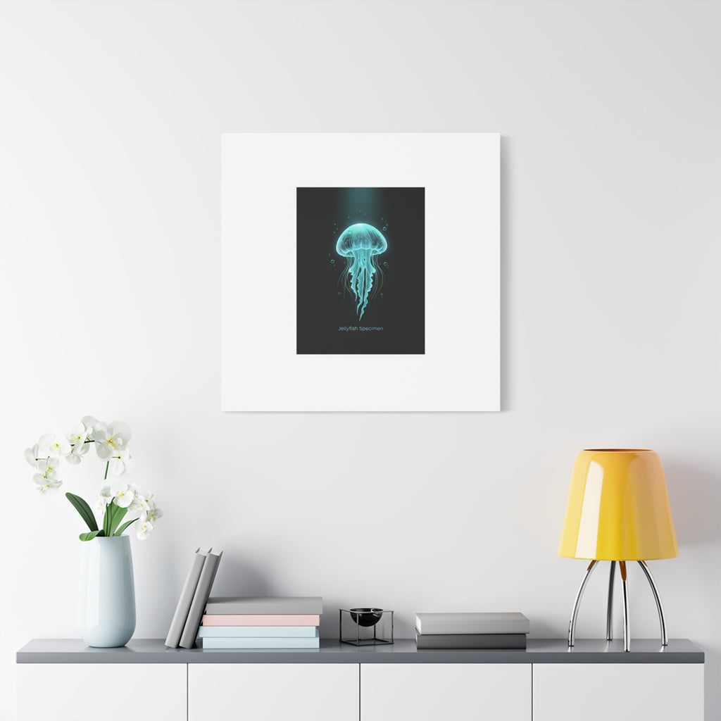 Bioluminescent Jellyfish Art Canvas | Deep Sea Aesthetic, Neon Glow