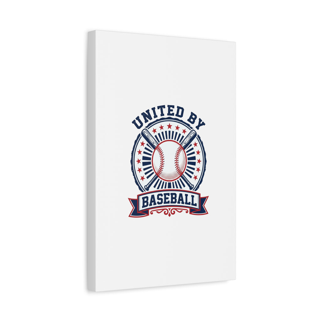United by Baseball Canvas | Patriotic Baseball Graphic, Red White Blue Wall Art