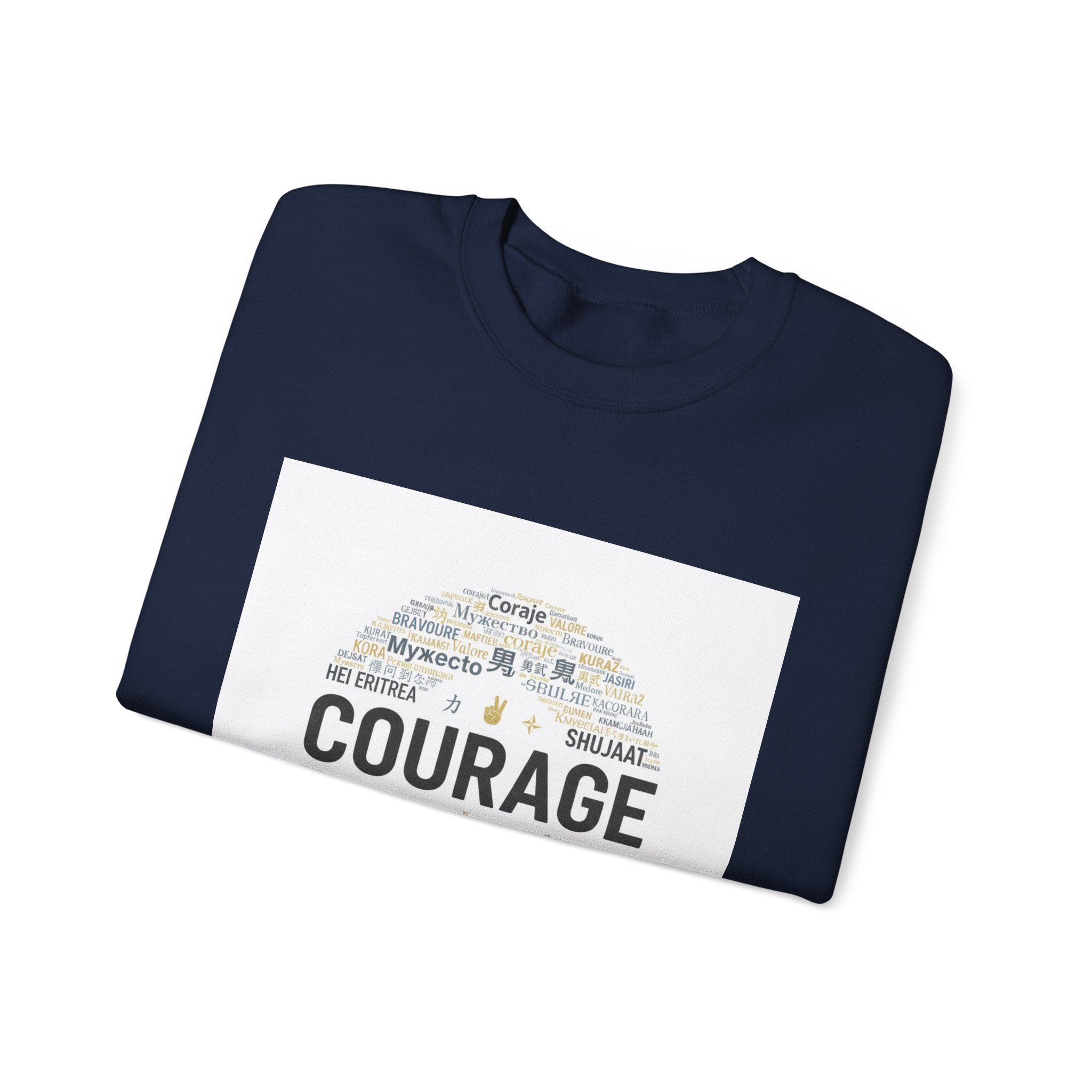 Courage wordcloud Sweatshirt | Fresh Start minimal renewal apparel