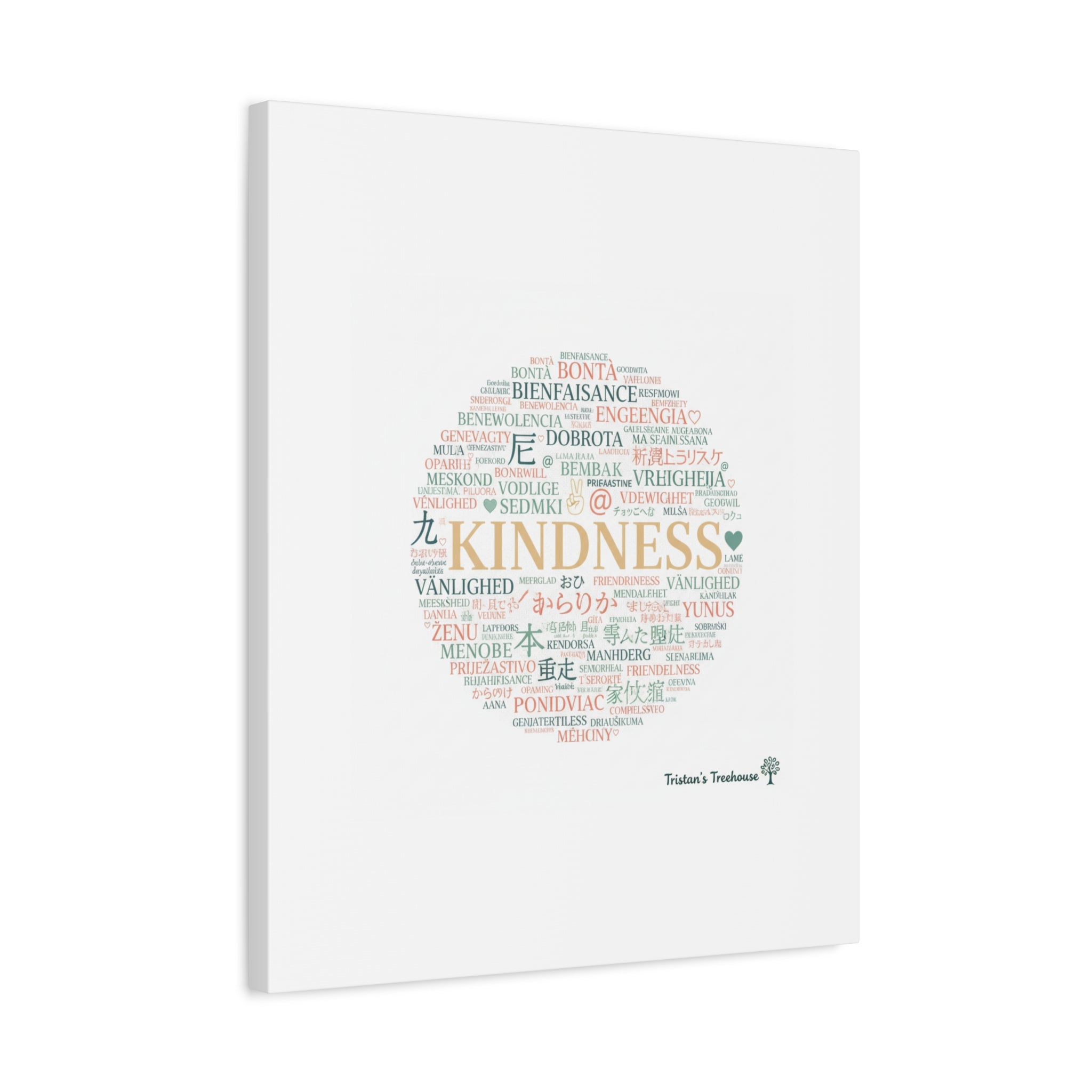 Kindness Word Cloud Canvas | Fresh Start Minimalist Wall Art