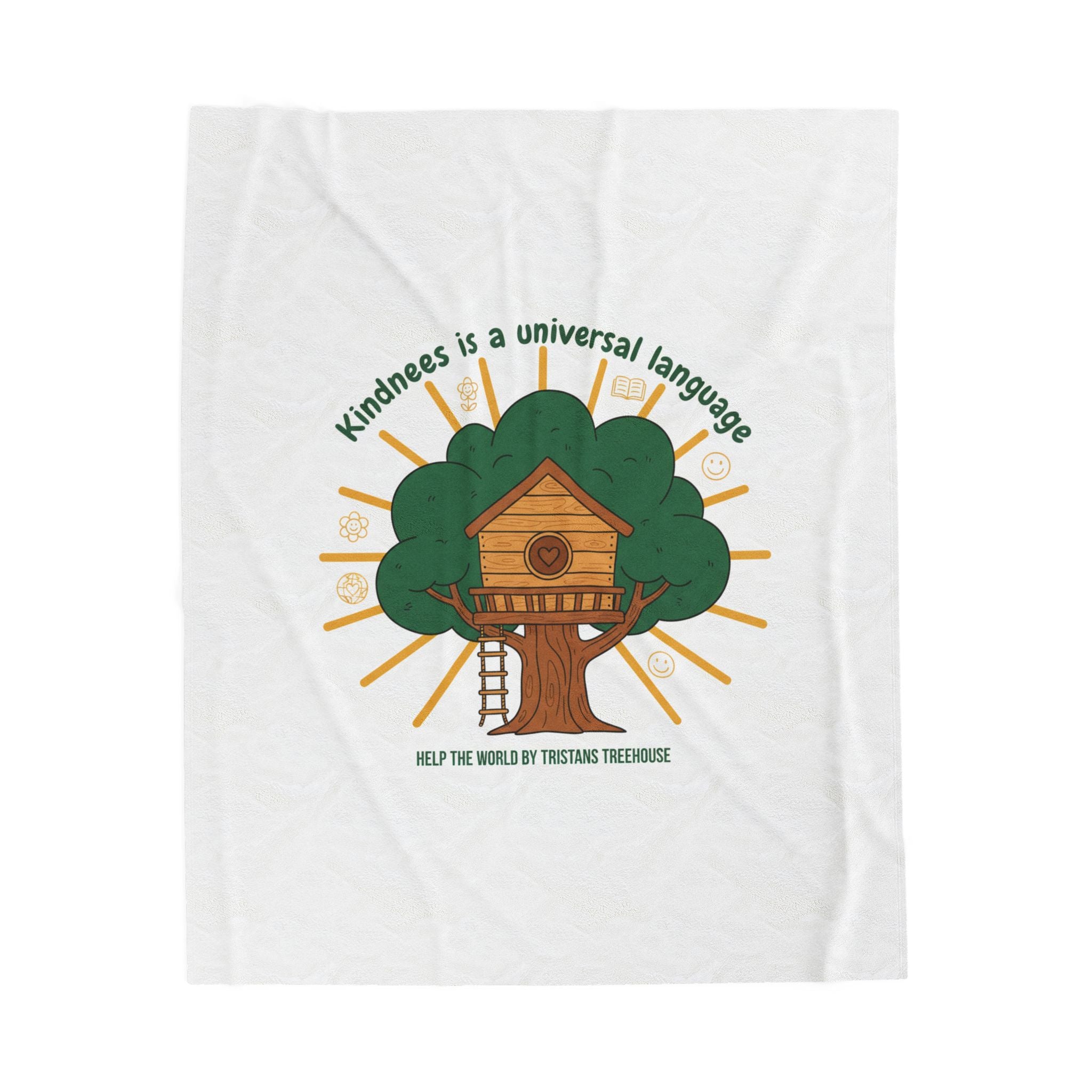 Kindness Is a Universal Language Plush Blanket | eco humor, sustainable living