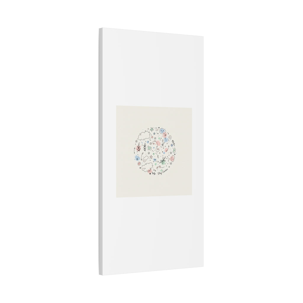 Doodle Circle Line Drawing Matte Canvas, Hand-Drawn Sketch Art