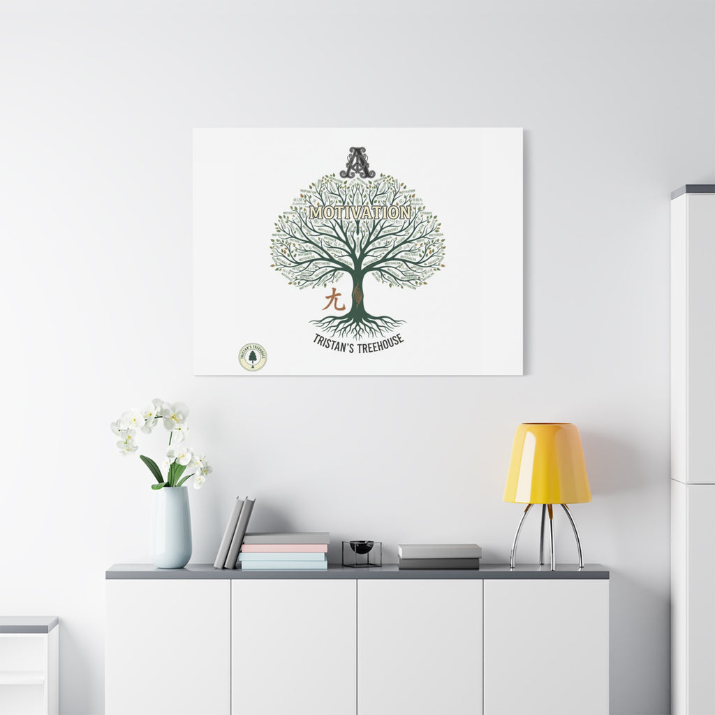 Handwritten Doodle Tree Canvas | Matte Stretched Wall Art