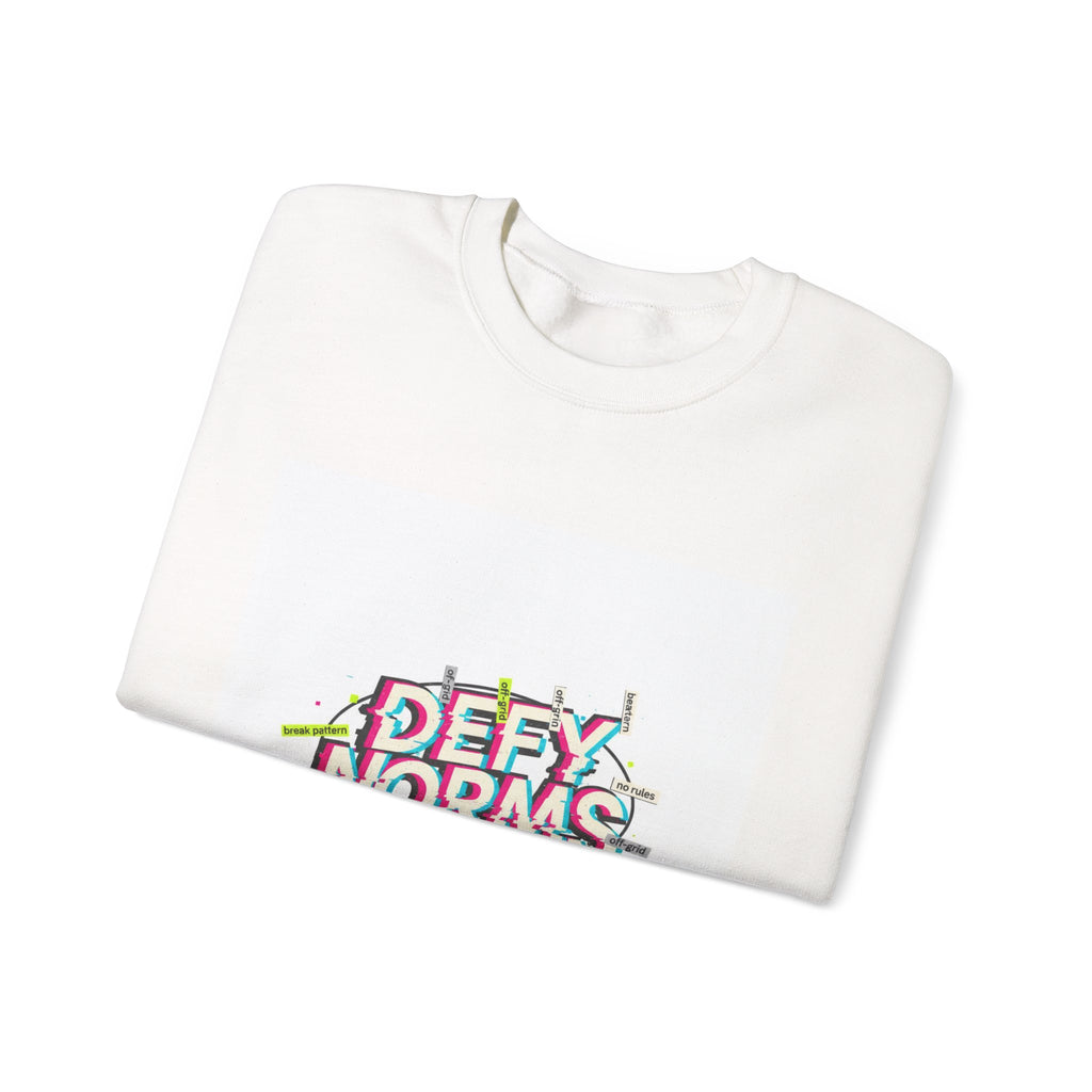 Defy Norms Crewneck Sweatshirt | anti-aesthetic, glitch font