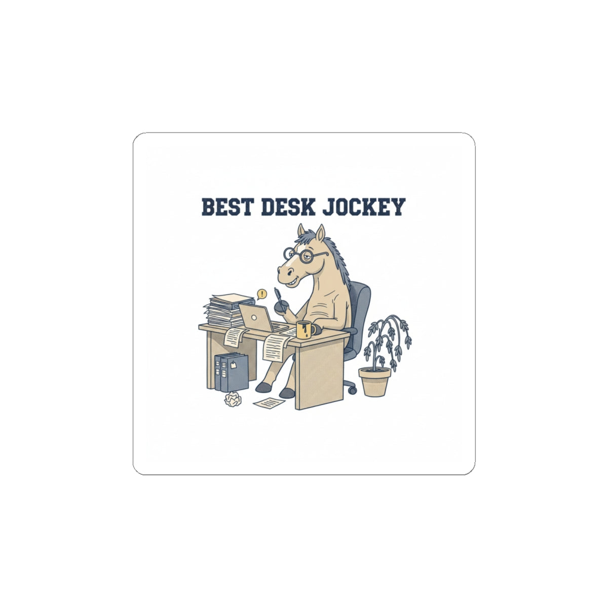 Best Desk Jockey Kiss-Cut Stickers | Workhorse Office Humor, Burnout Parody