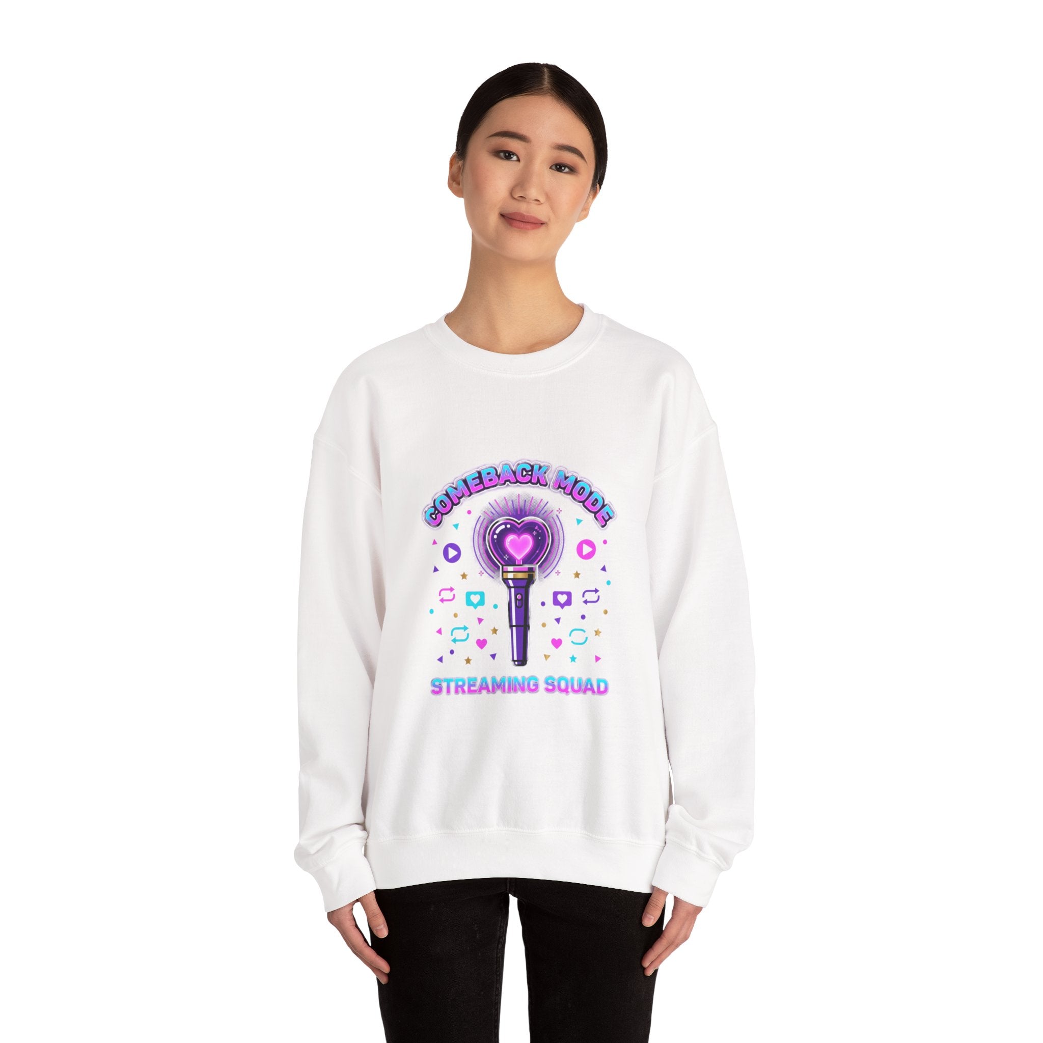 Comeback Mode Streaming Squad Crewneck, K-pop Comeback, Lightstick Fan Chant
