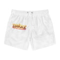 Courage Graphic Swim Trunks — White AOP with 'Courage' Flame Logo & ULP Shield