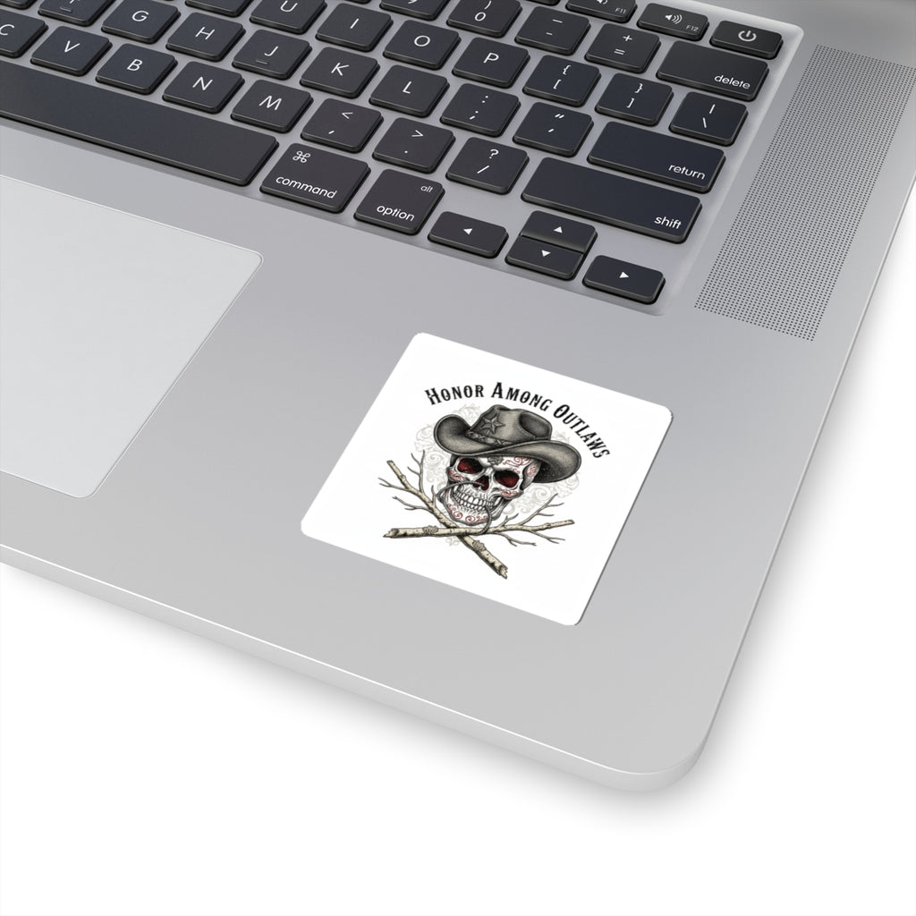 Honor Among Outlaws Sticker | Western Skull Art, Gothic Americana
