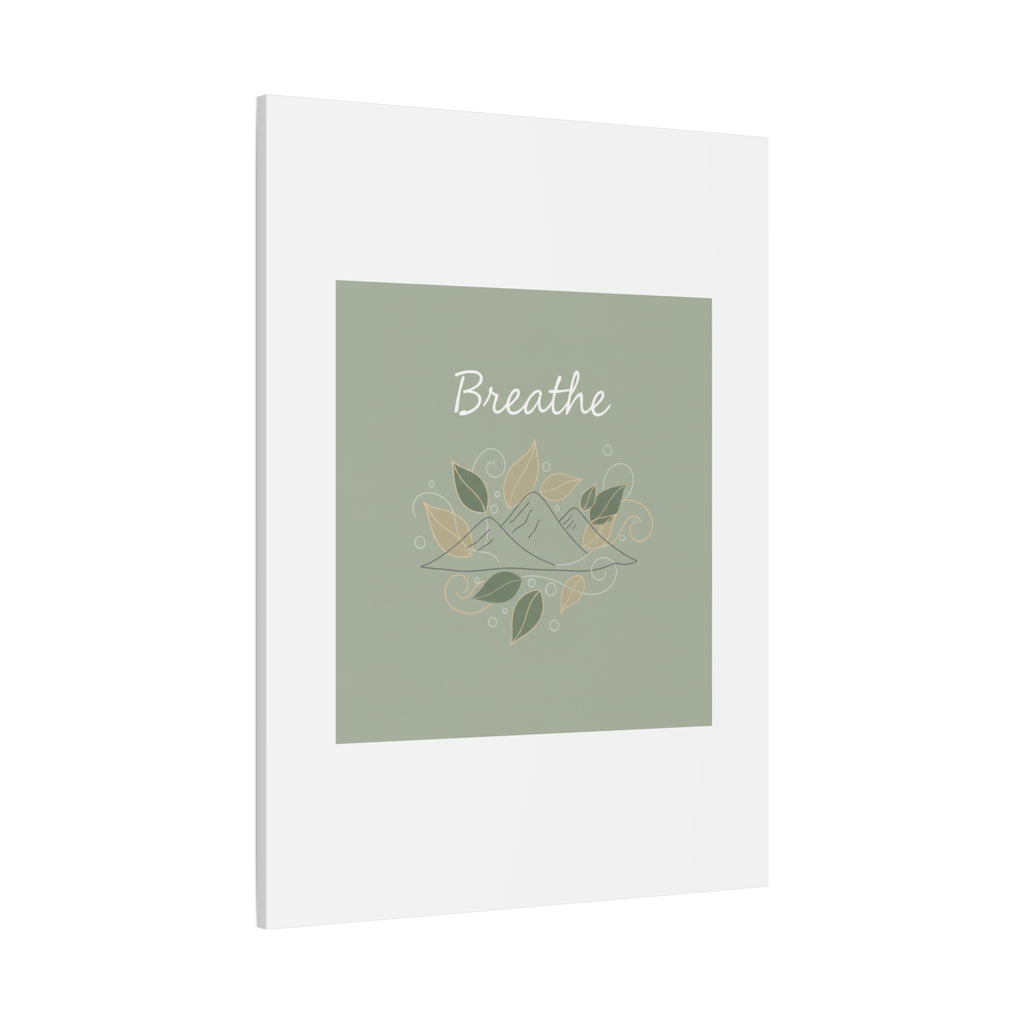 Breathe Mountain Line Canvas | Nature Symbols, Minimal Forest Wall Art