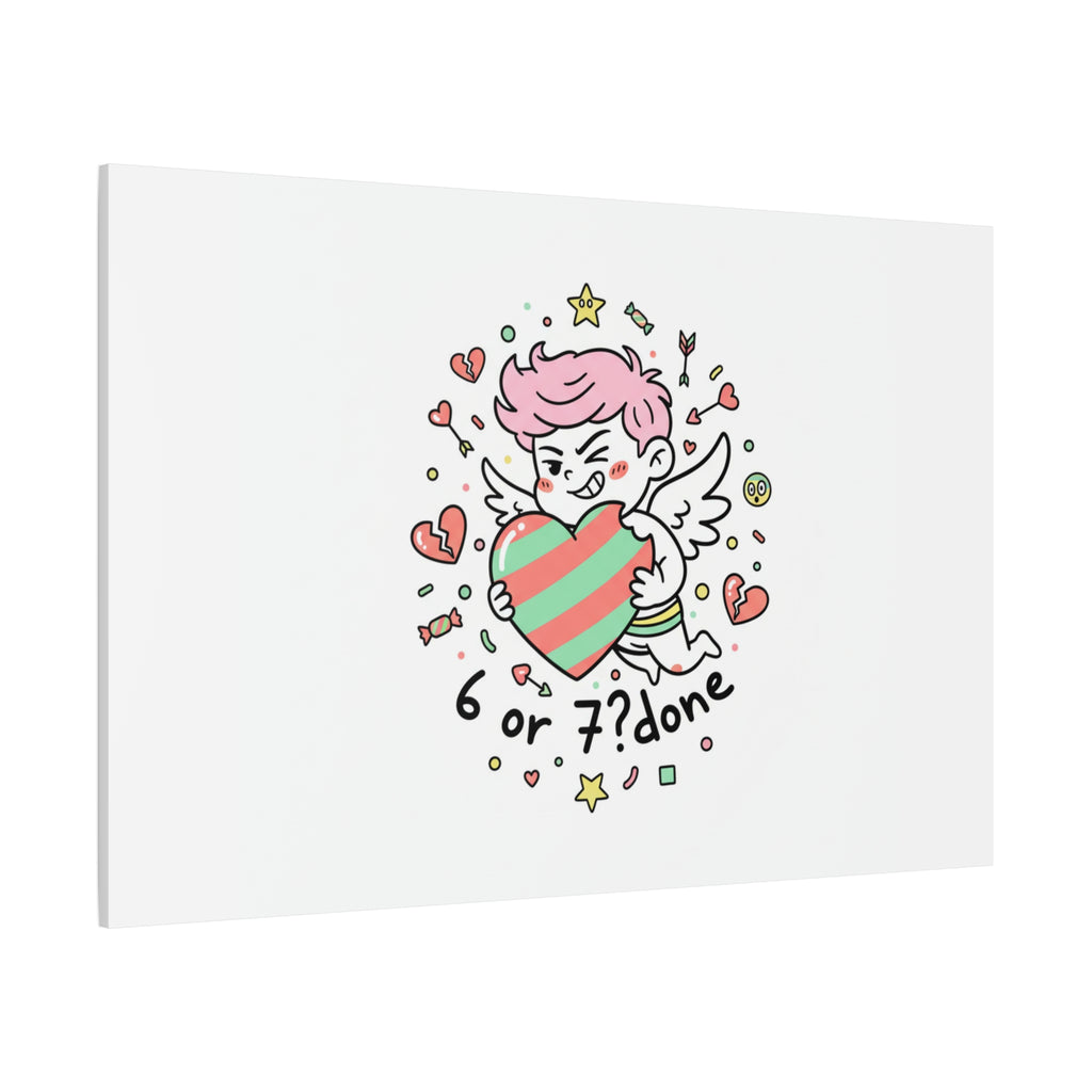 Weird Cupid heart illustration Canvas | Weird Valentine, quirky chaotic love