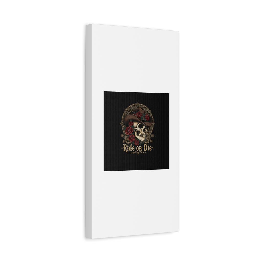 Ride or Die Skull Canvas | Western Skull Art, Gothic Americana