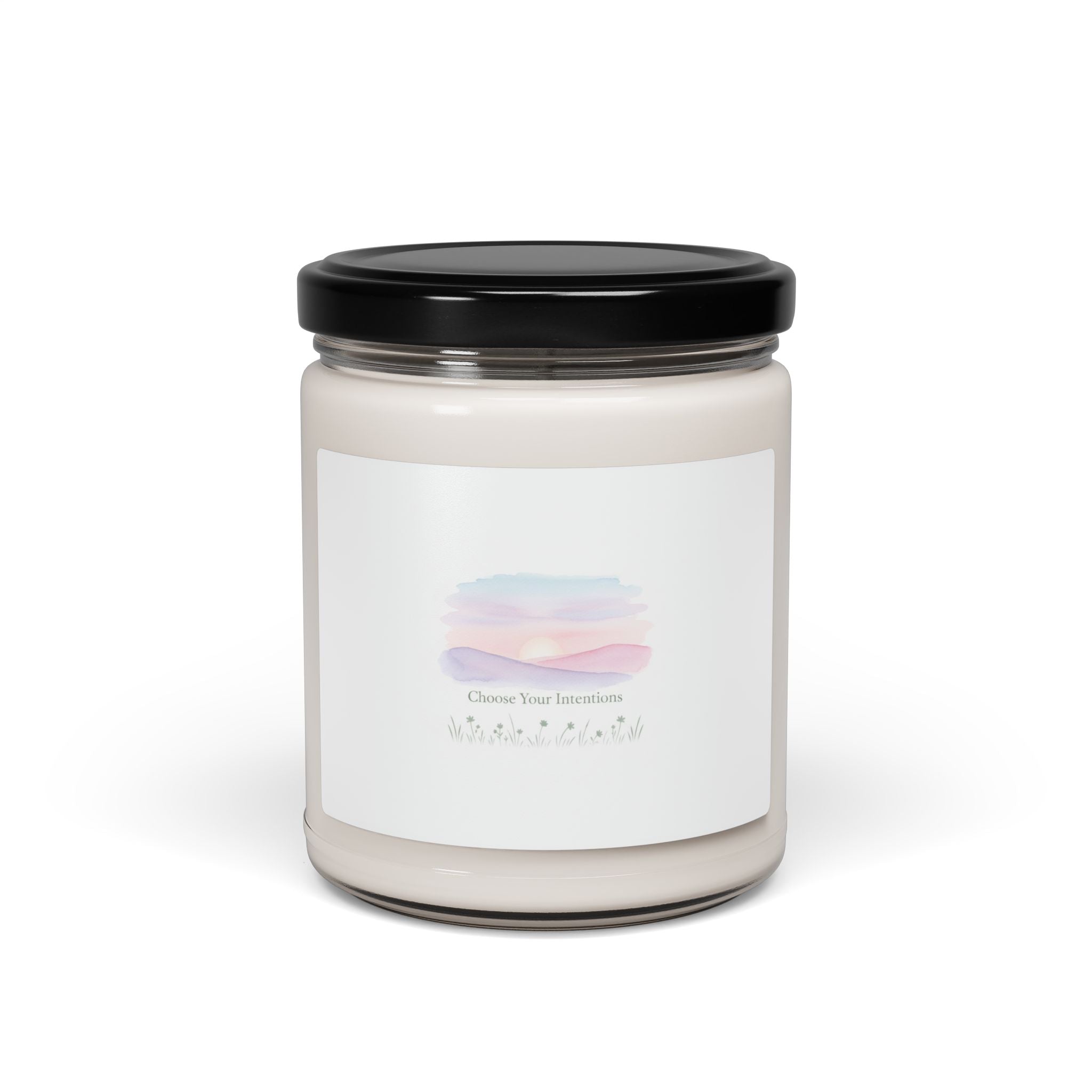 Gentle Intention Scented Soy Candle | Mindful Wellness, Pastel Gradient